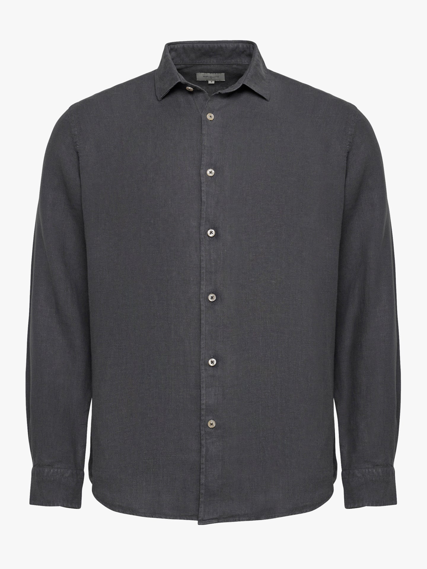 Tailored Fit Gray Linen Shirt Mr. Blue