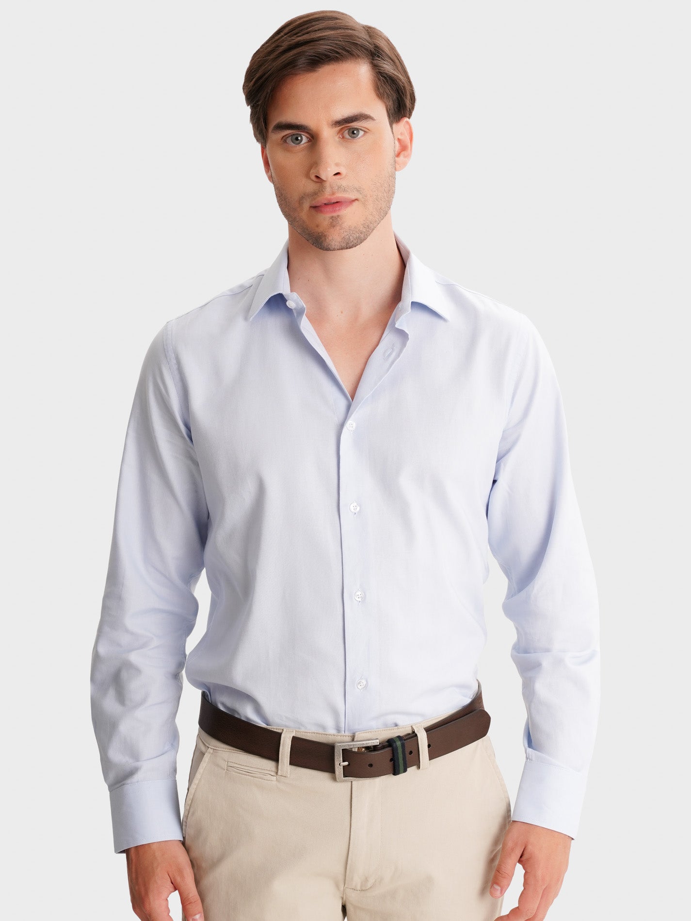 BLUE SLIM FIT MR SHIRT. BLUE