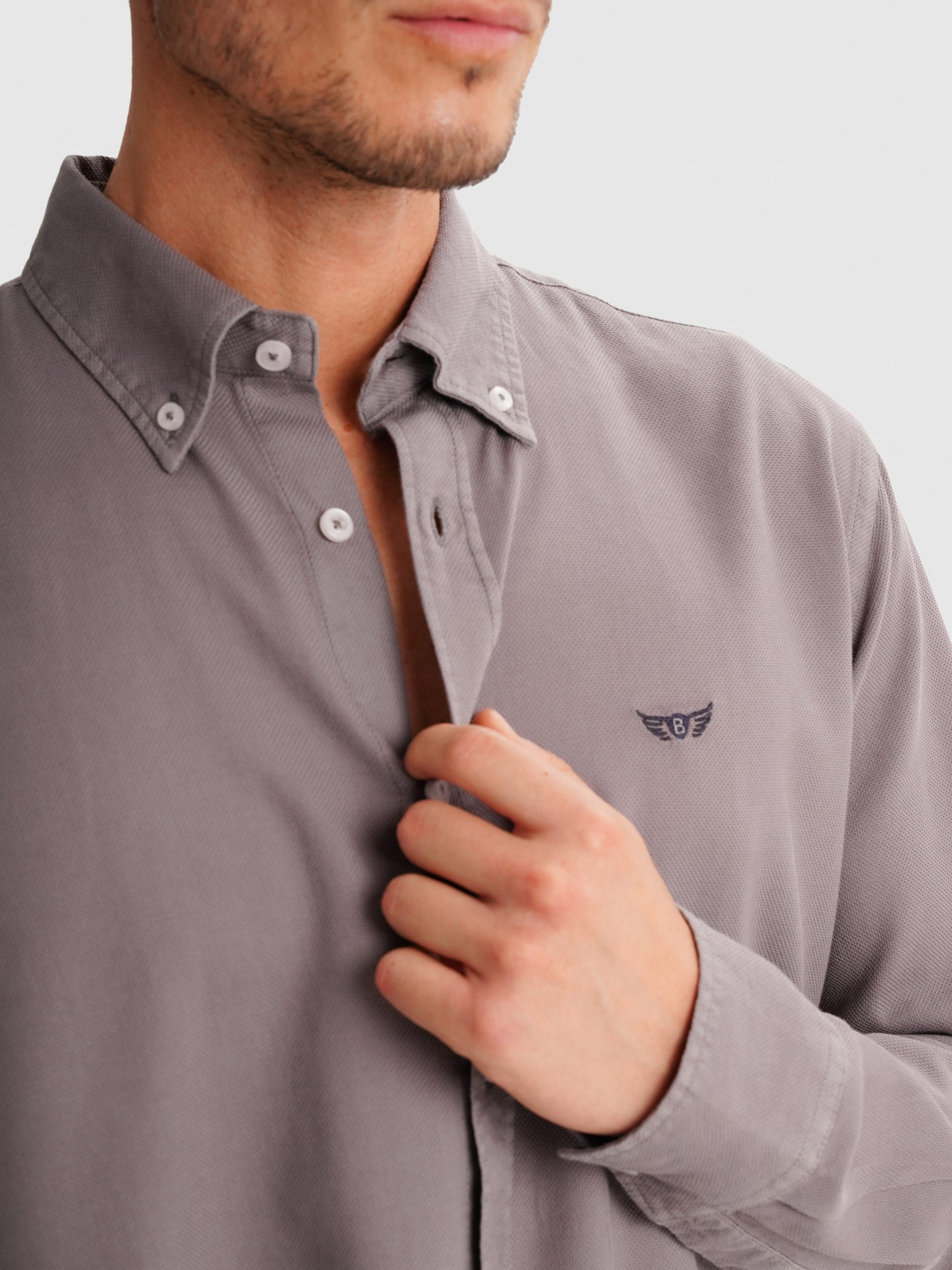 BLUE REGULAR FIT MR SHIRT. BLUE