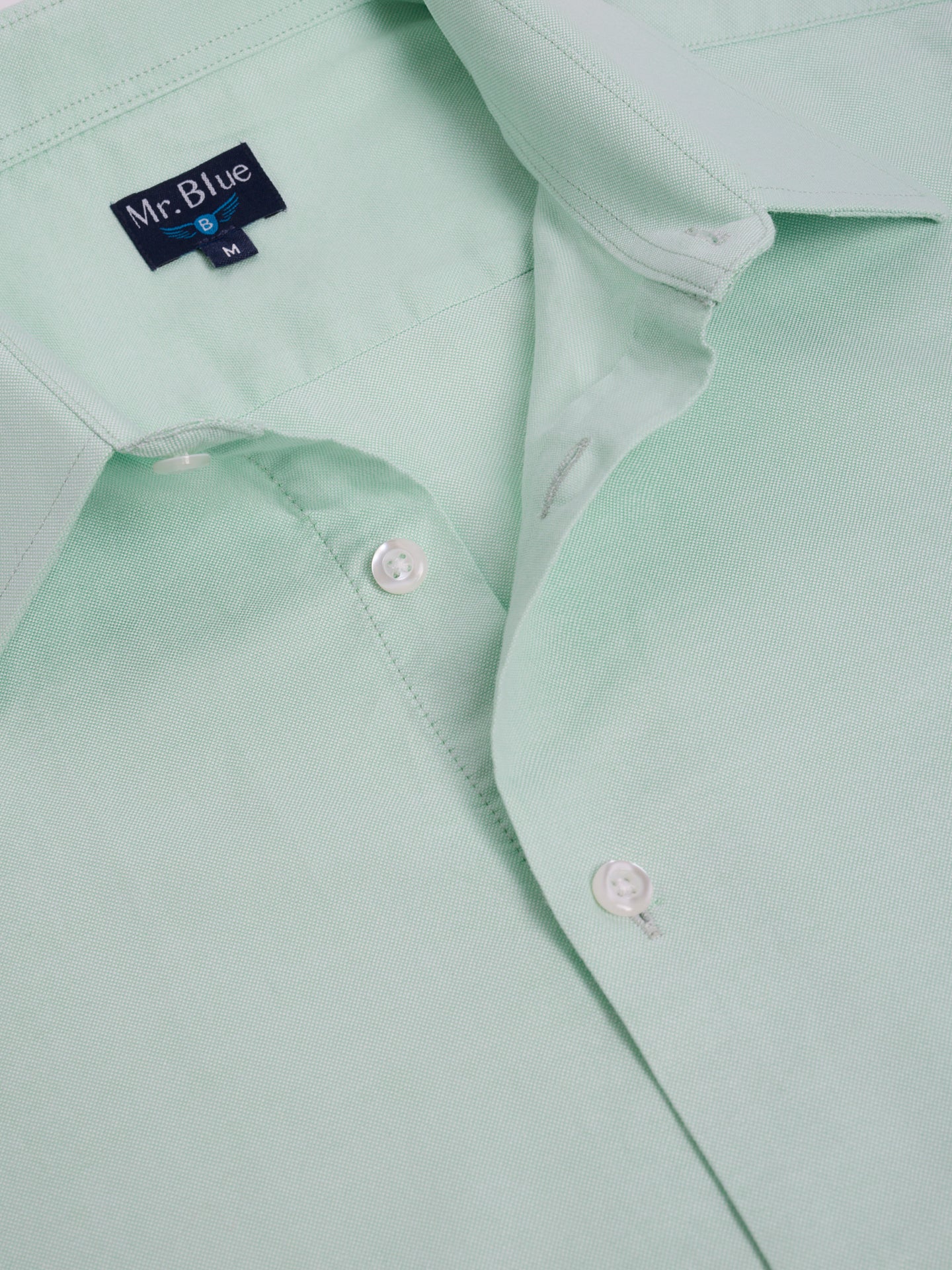 CAMISA ALGODÓN VERDE MANGA LARGA SLIM FIT MR. AZUL