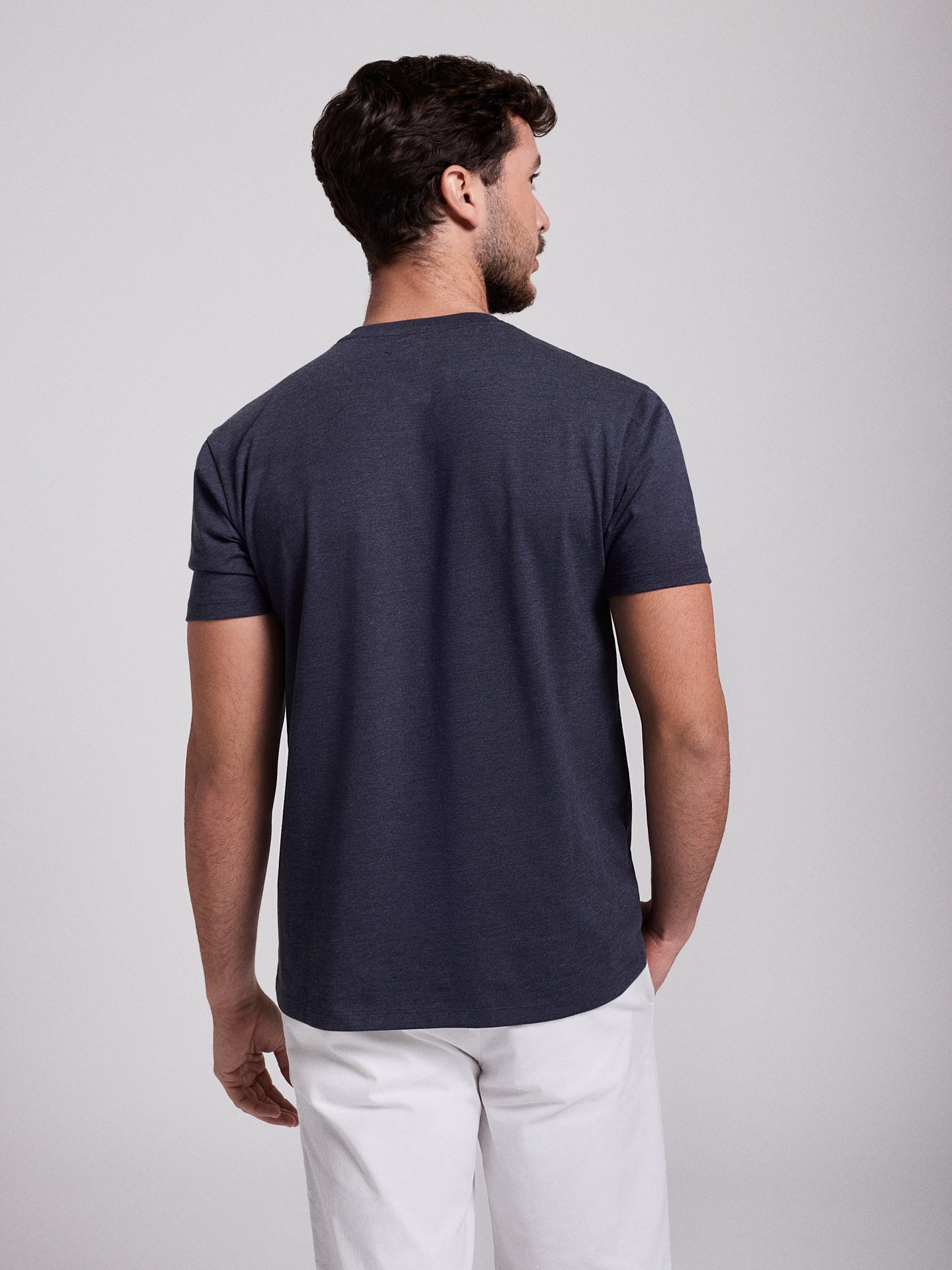 T-SHIRT ALGODÃO AZUL MANGA CURTA REGULAR FIT MR. BLUE