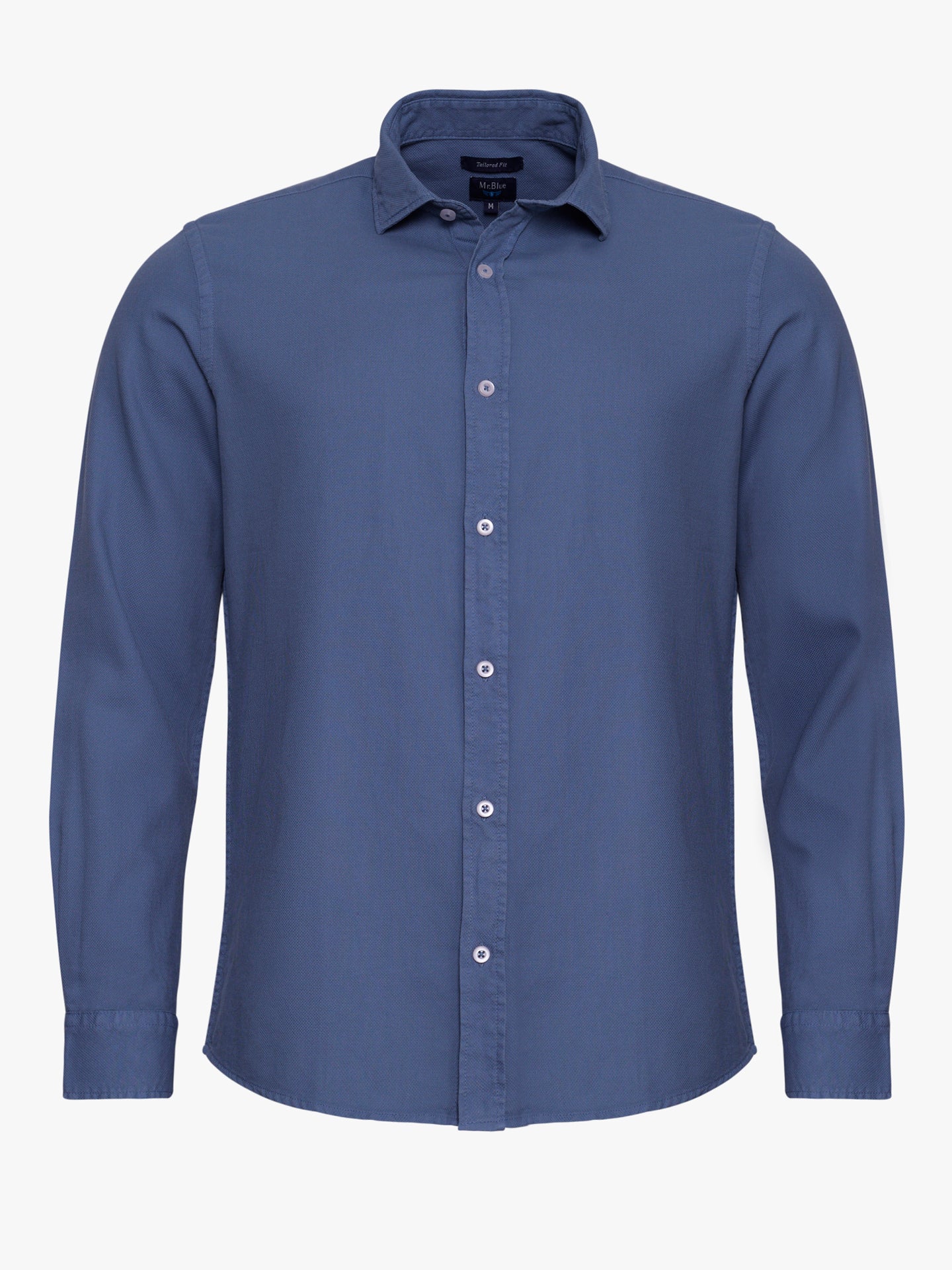 AJUSTE A MEDIDA MR. CAMISA DE ALGODÓN AZUL. AZUL