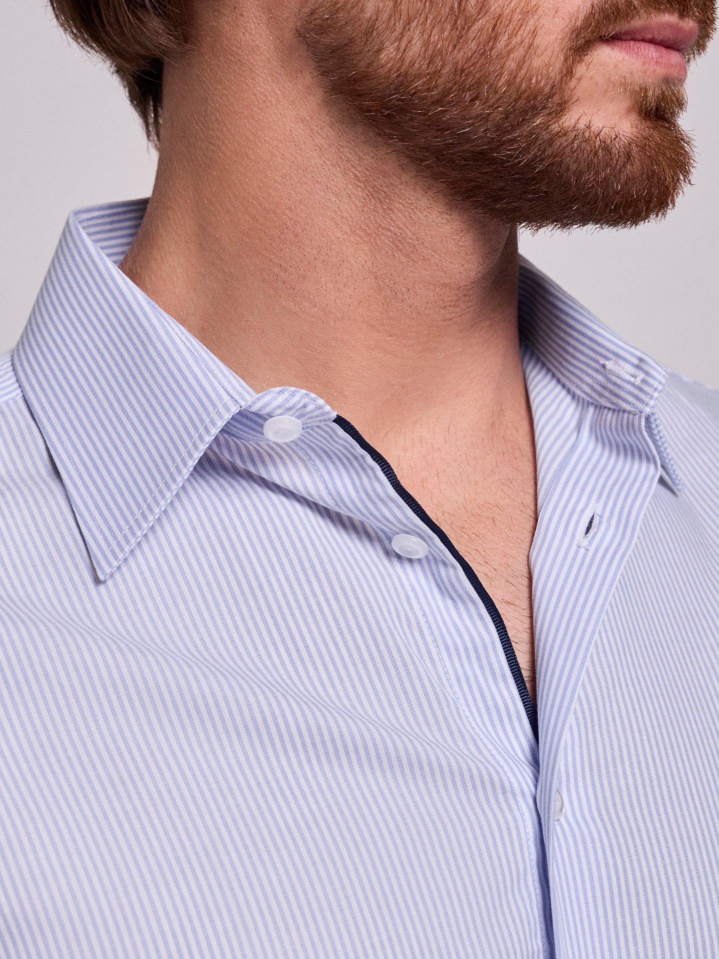 CAMISA ALGODÓN AZUL MANGA LARGA SLIM FIT MR. AZUL