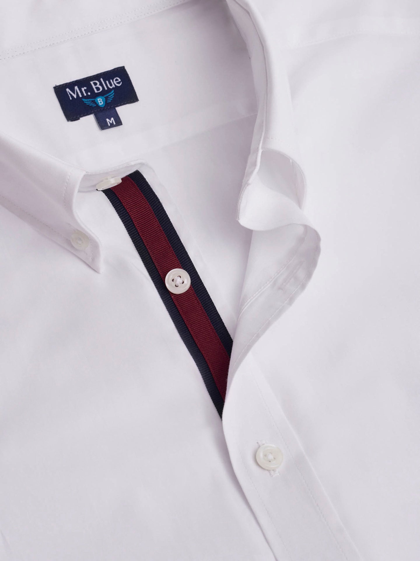 WHITE SLIM FIT MR SHIRT. BLUE
