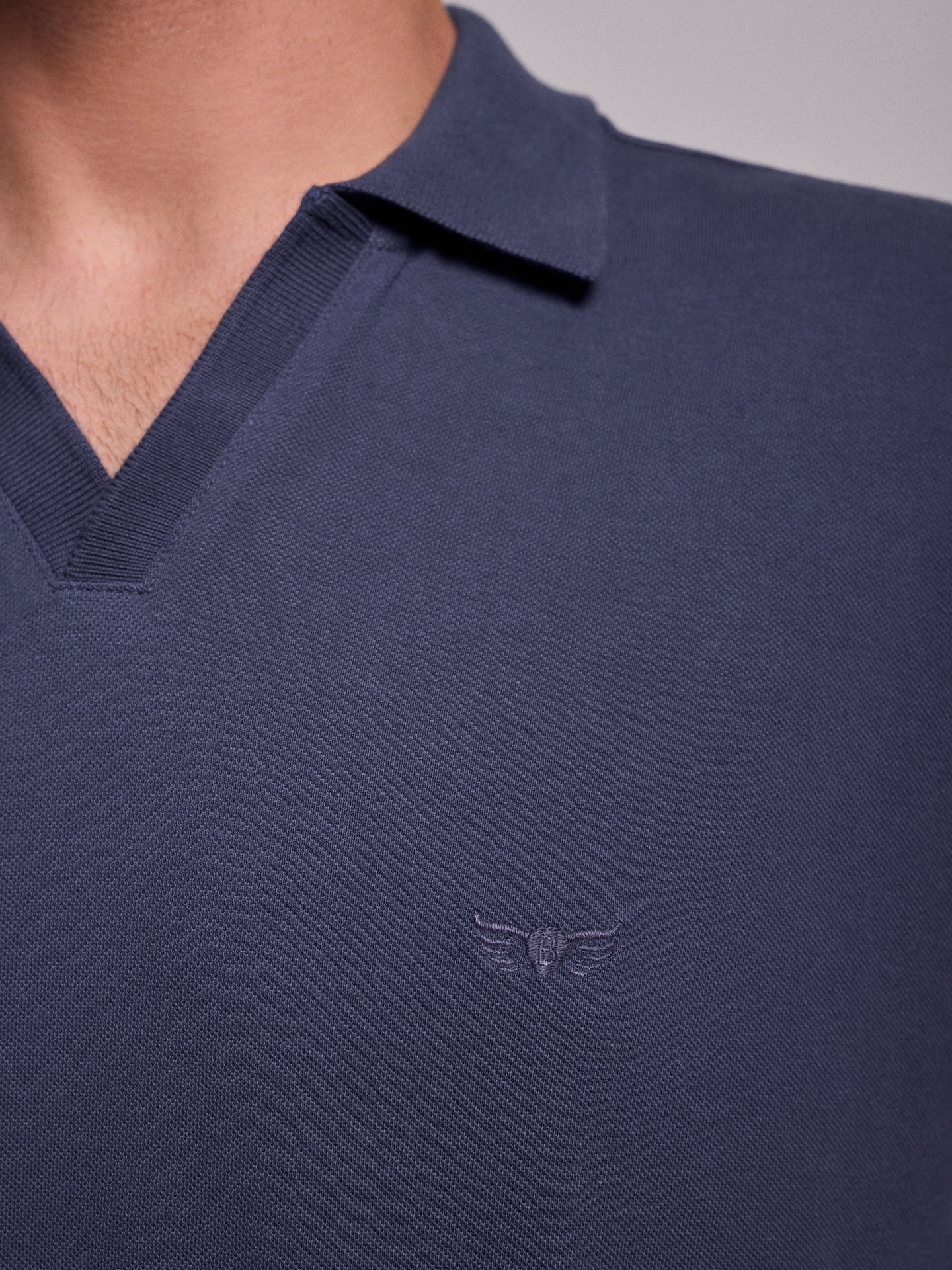 POLO ALGODÃO AZUL MANGA CURTA REGULAR FIT MR. BLUE