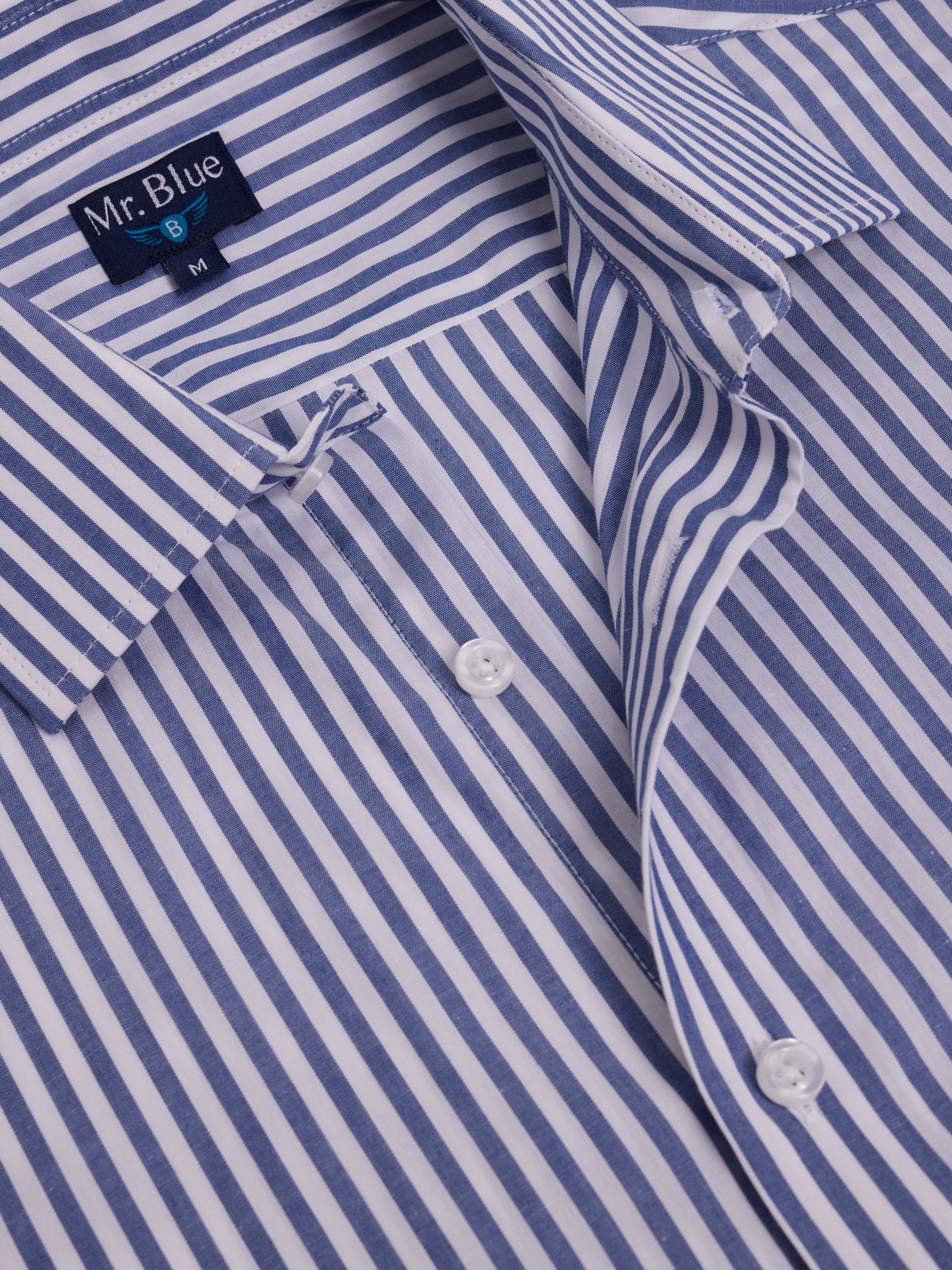 CAMISA ALGODÓN AZUL MANGA LARGA SLIM FIT MR. AZUL