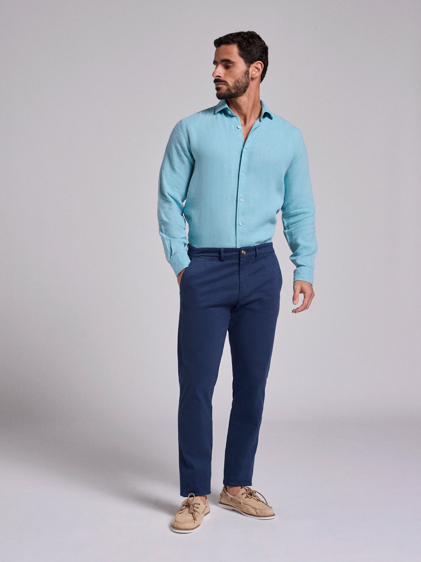 PANTALÓN ALGODÓN AZUL REGULAR FIT MARK BELLUCCI