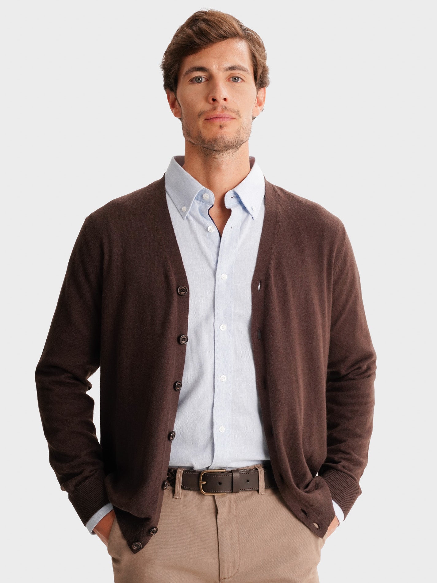 THIN BROWN PULLOVER LONG SLEEVE REGULAR FIT MR. BLUE