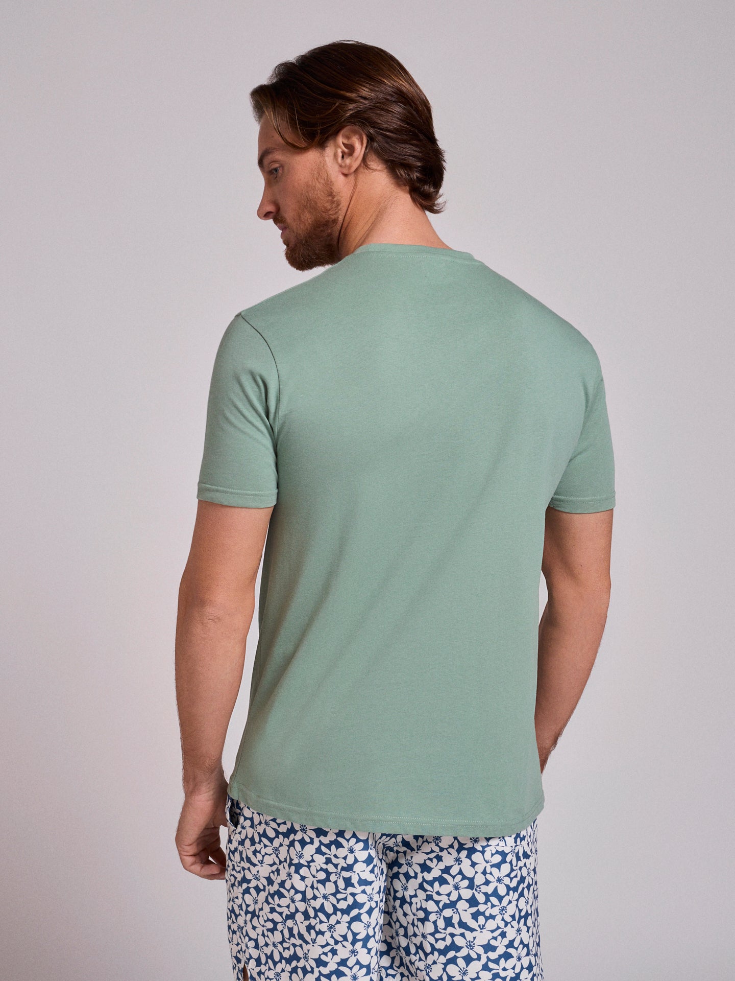 T-SHIRT ALGODÃO VERDE MANGA CURTA REGULAR FIT MR. BLUE