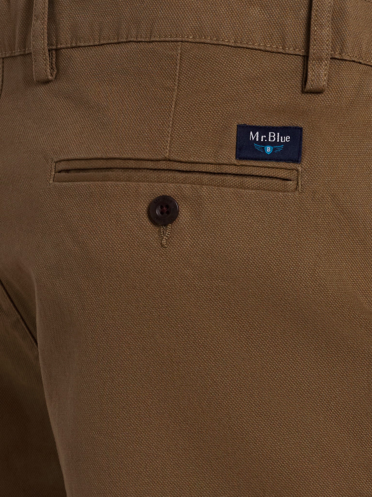 BROWN COTTON TROUSERS REGULAR FIT MR. BLUE