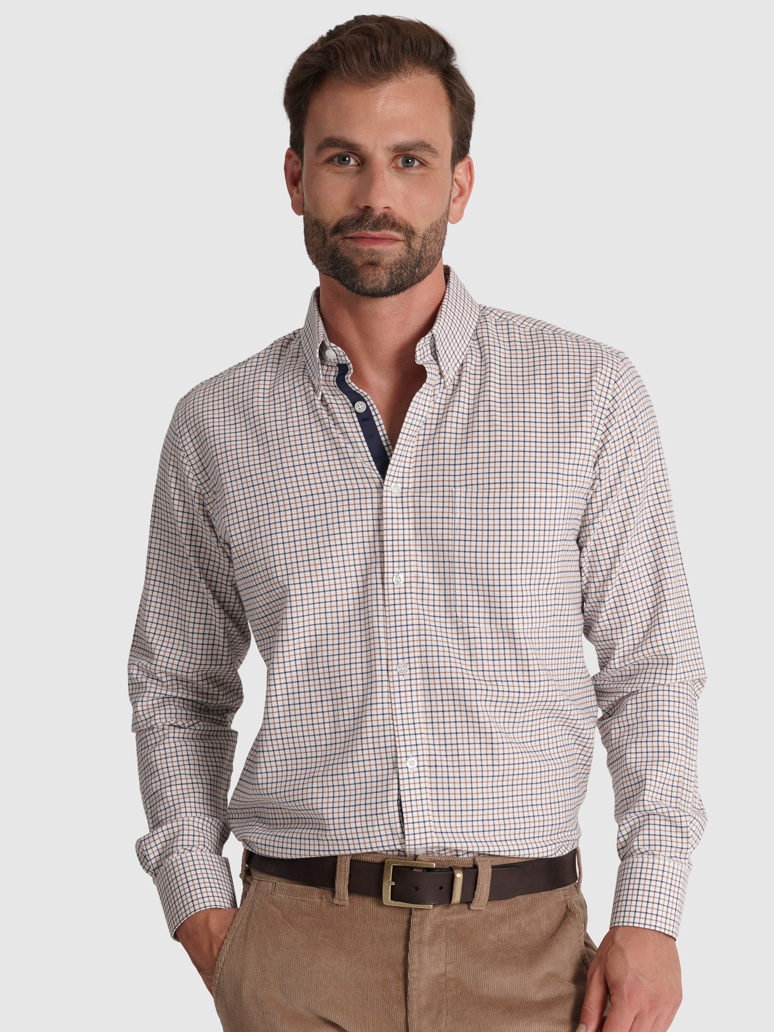 CAMISA ALGODÓN AZUL MANGA LARGA REGULAR FIT MR. AZUL