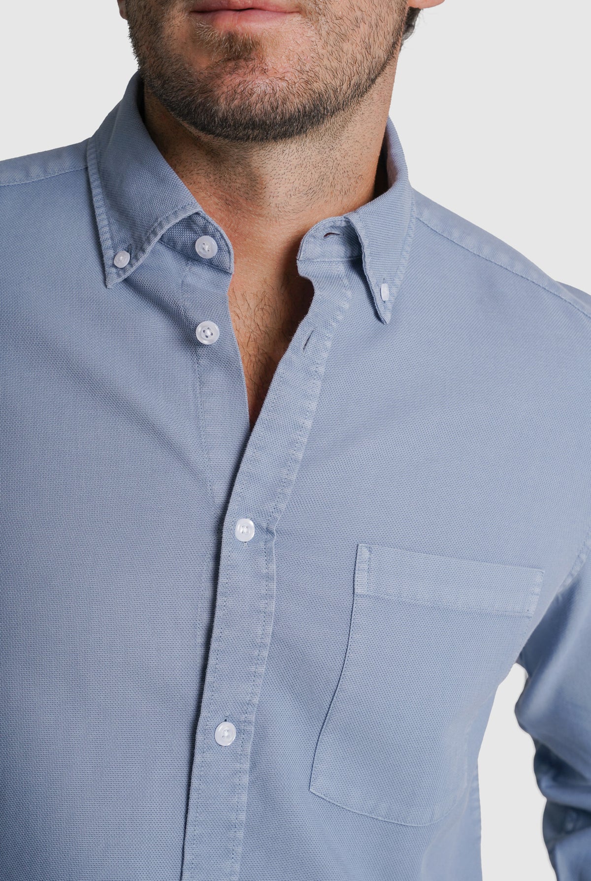 CAMISA ESTRUTURADA REGULAR FIT AZUL LISA MR. BLUE