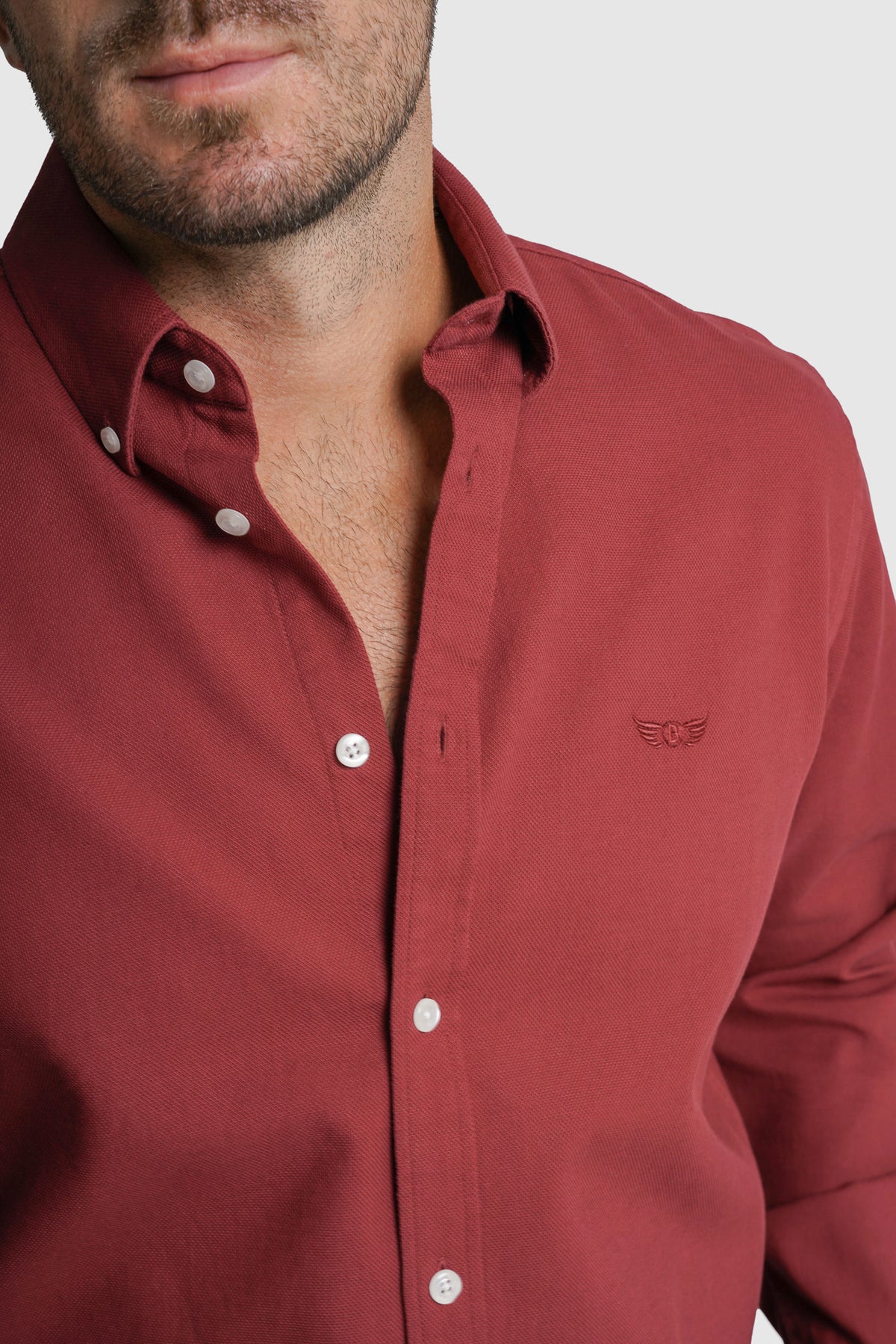 CAMISA ESTRUTURADA REGULAR FIT BORDEAUX LISA MR. BLUE