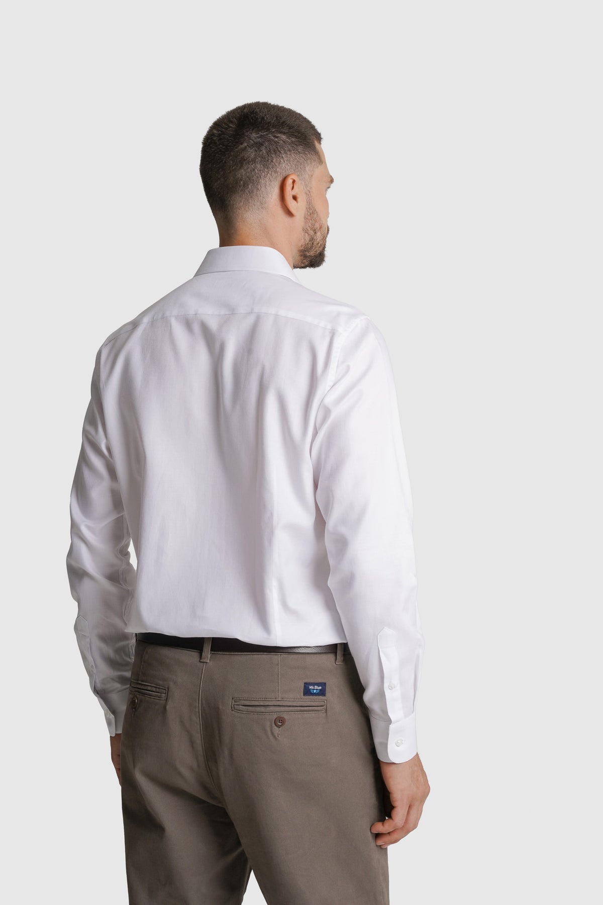 CAMISA DOBBY SLIM FIT BRANCA LISA MR. BLUE