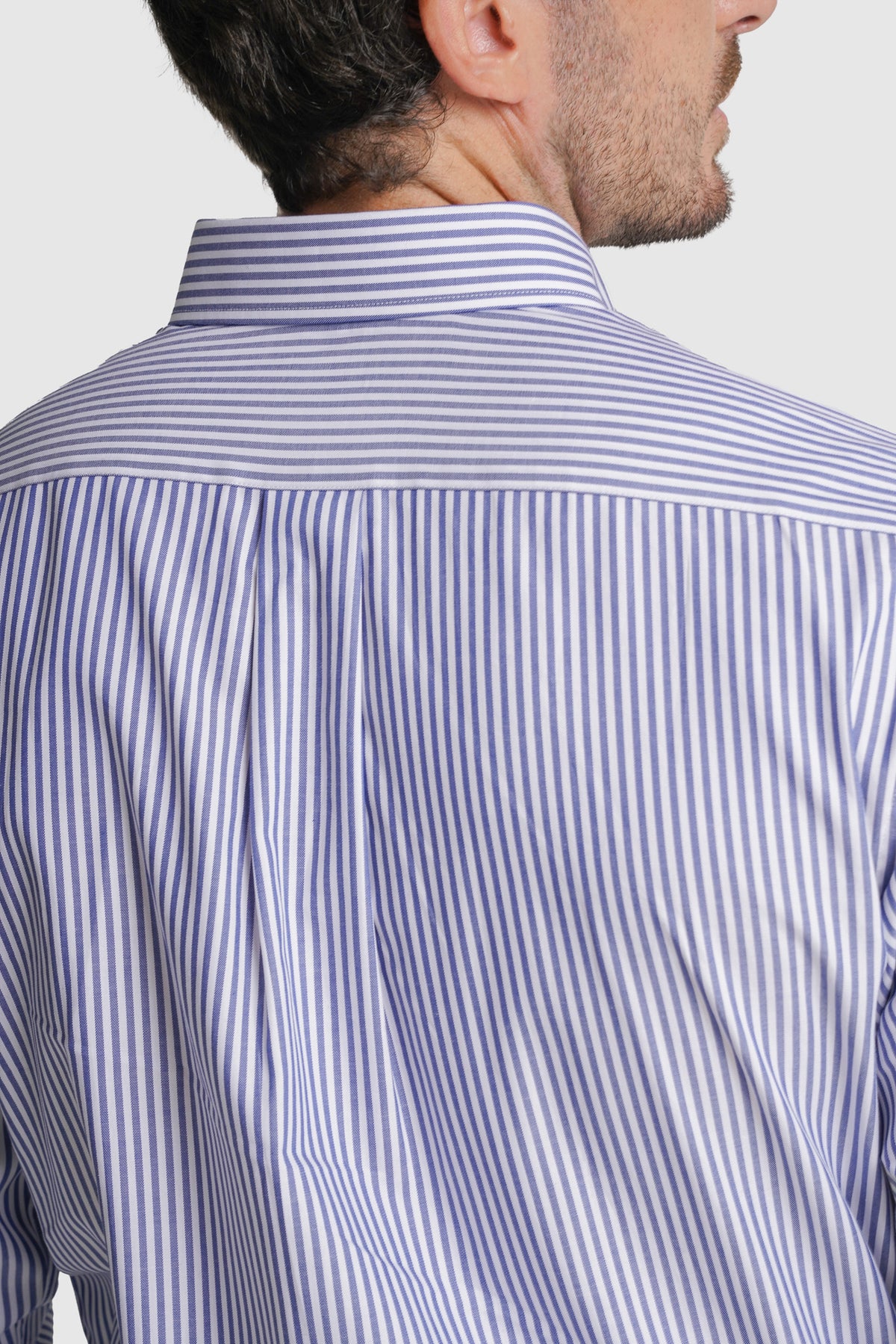 CAMISA FIL-A-FIL REGULAR FIT AZUL ÀS RISCAS MR. BLUE