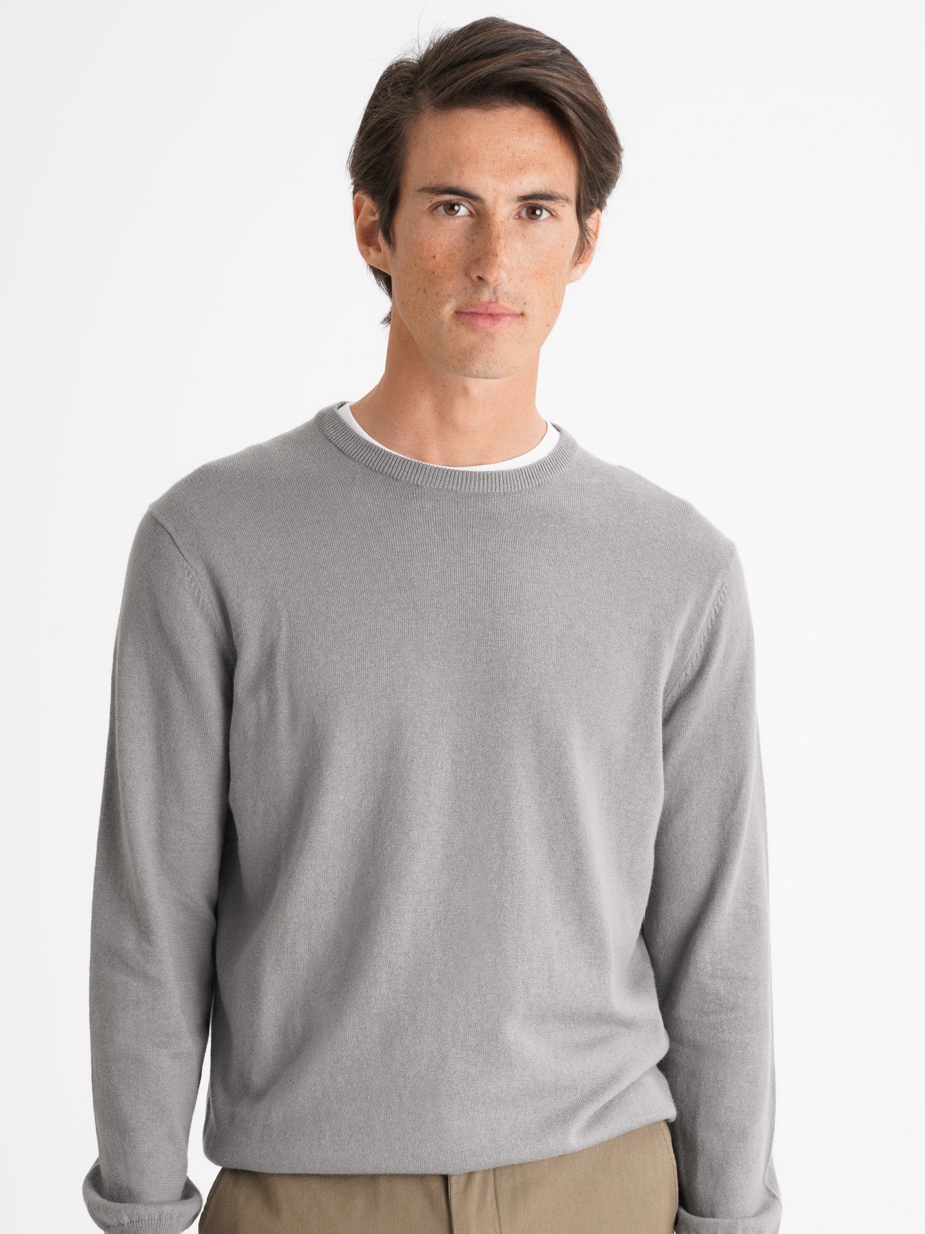 Jersey de cachemira gris fino Mr. Blue