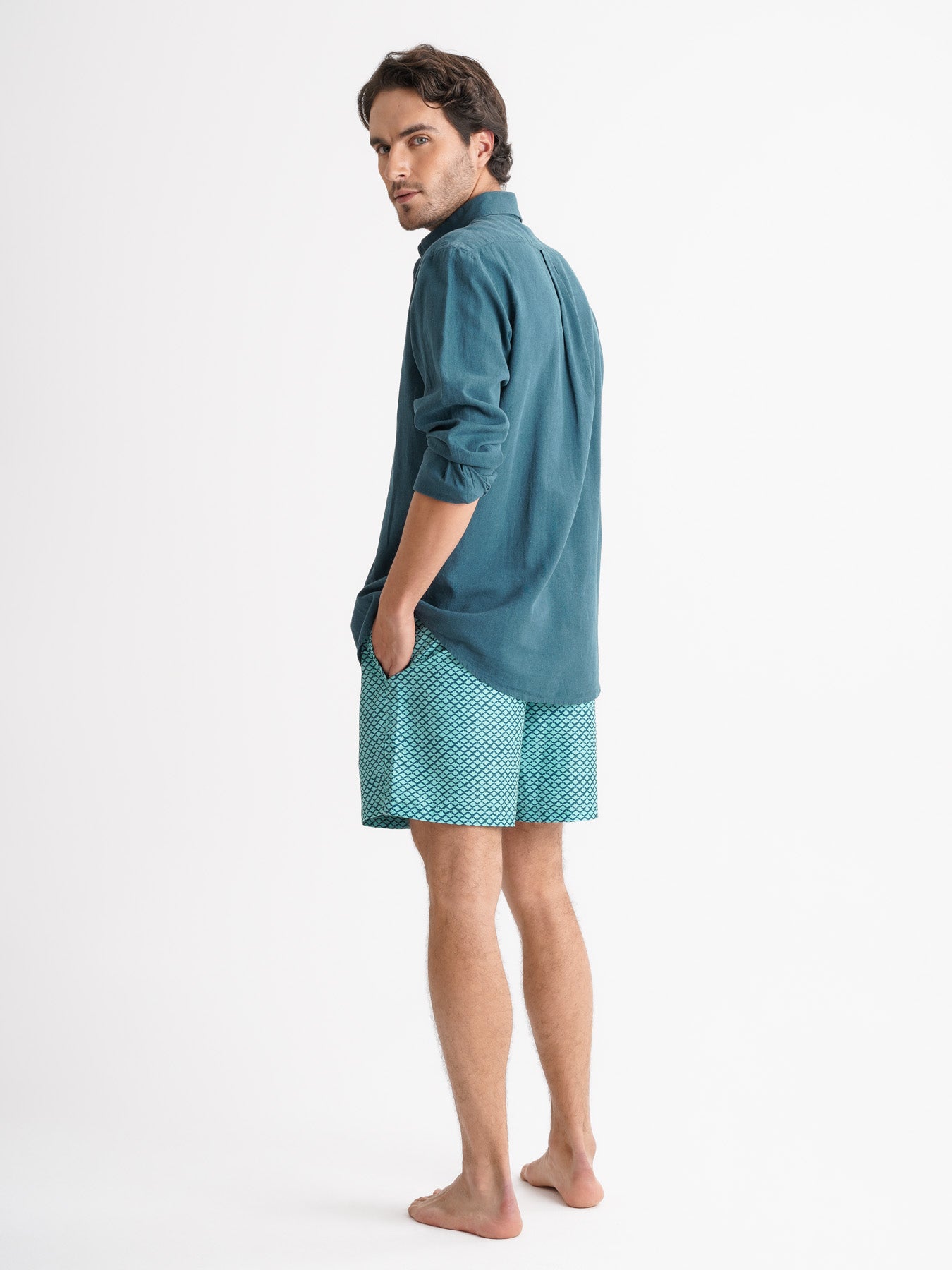 Regular Fit Blue Linen Shirt Mr. Blue