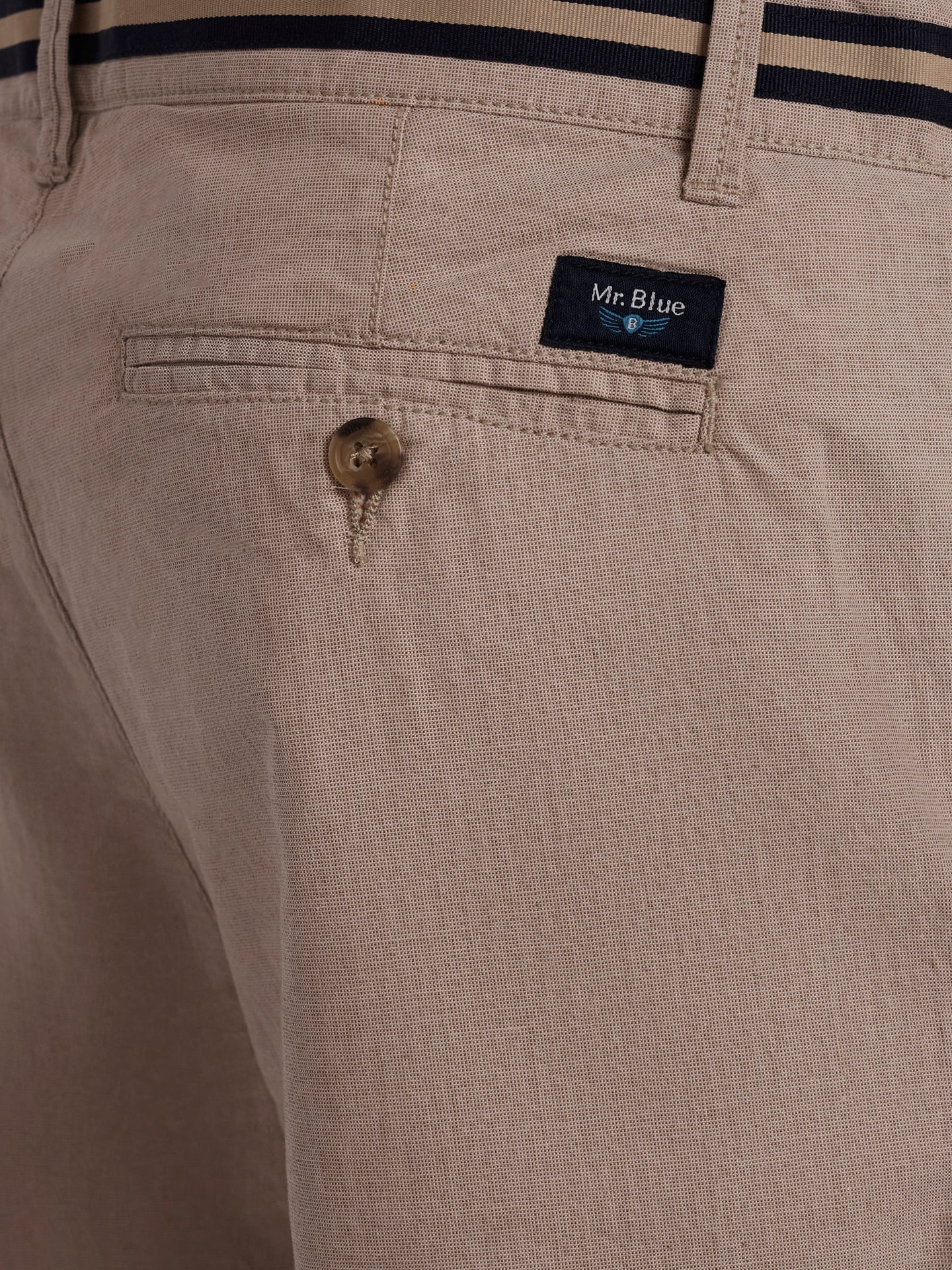 Regular Fit Beige Mr. Blue Shorts