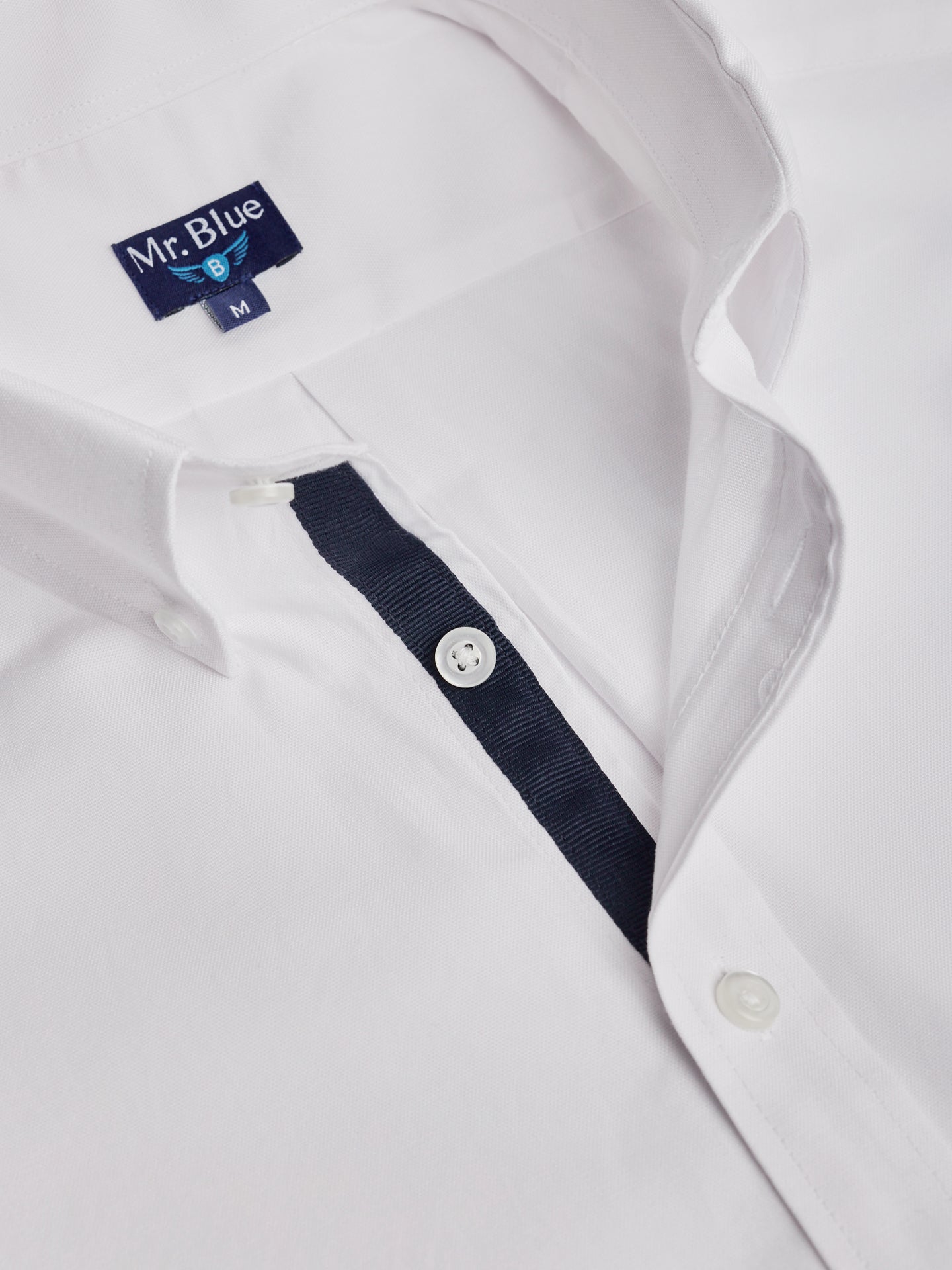 Camisa Oxford Blanca Regular Fit Mr. Blue