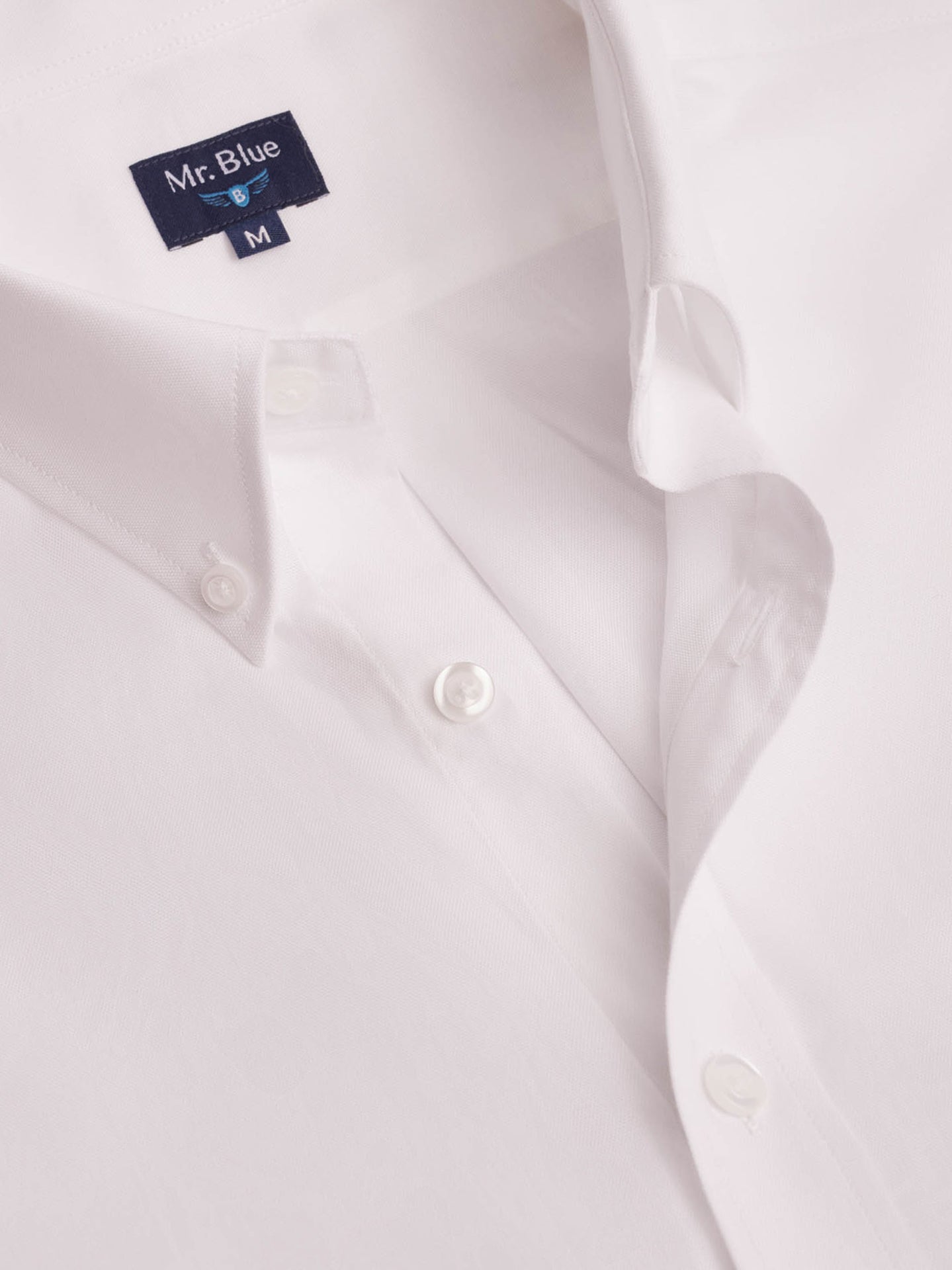 Camisa Oxford Blanca Regular Fit Mr. Blue