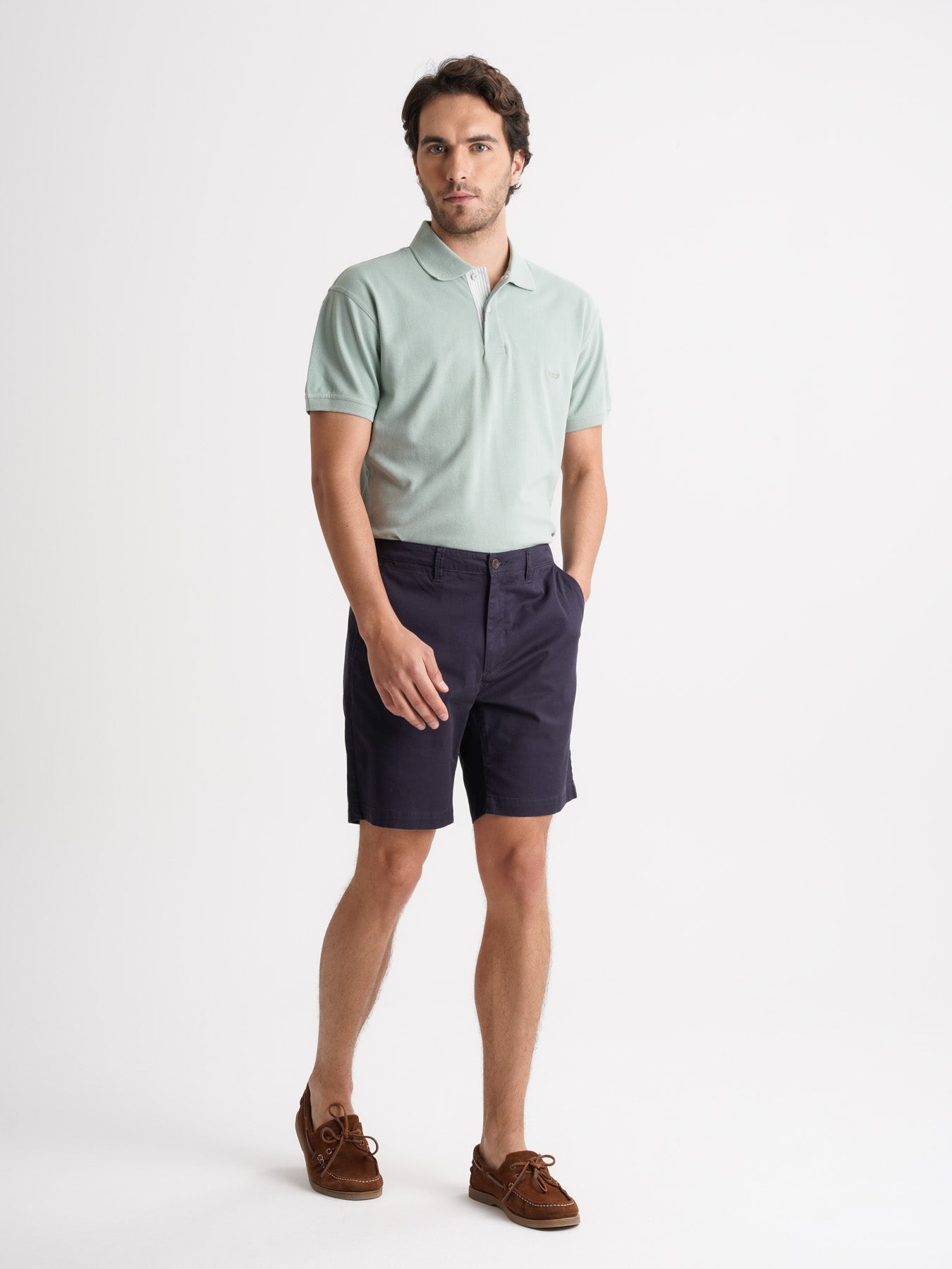Pantalones cortos azules de corte slim de Mr. Blue