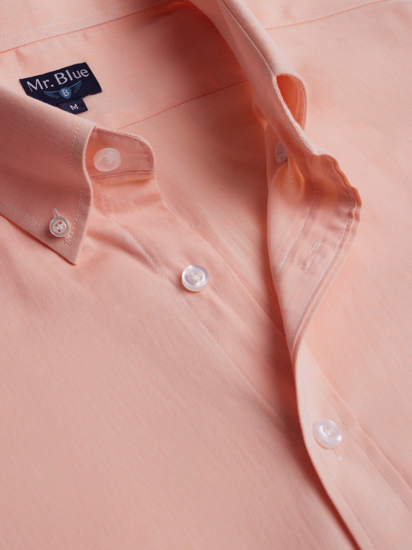 Camisa de corte estándar con diseño de espiga en naranja de Mr. Blue