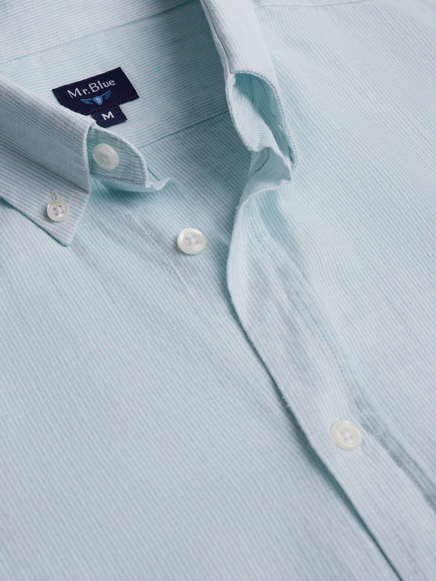 Camisa de corte estándar de lino verde de Mr. Blue