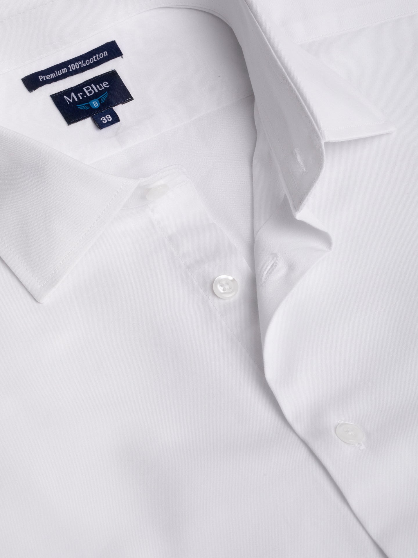 Classic Fit White Poplin Shirt Mr. Blue