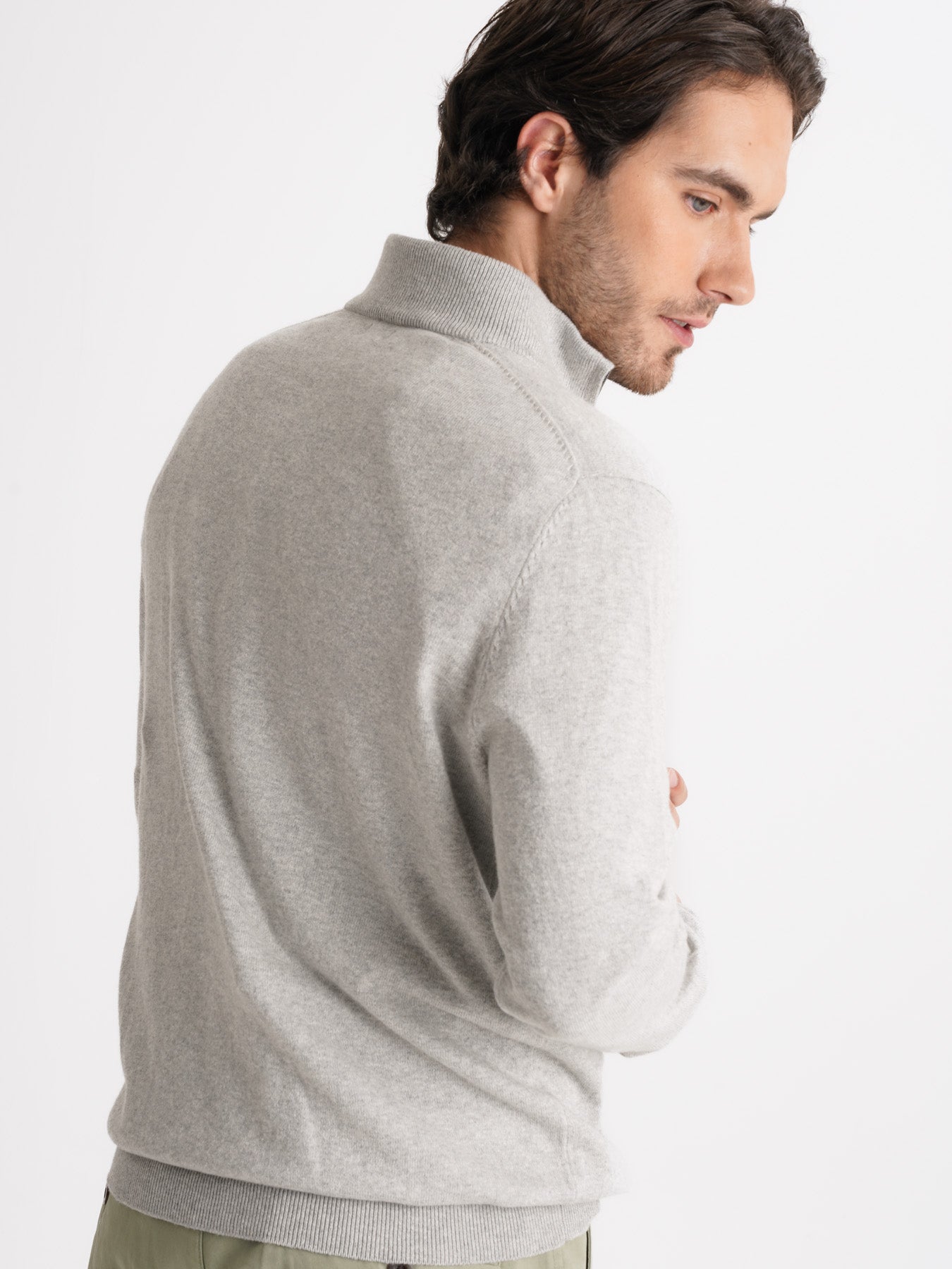 Jersey de cachemira gris fino Mr. Blue