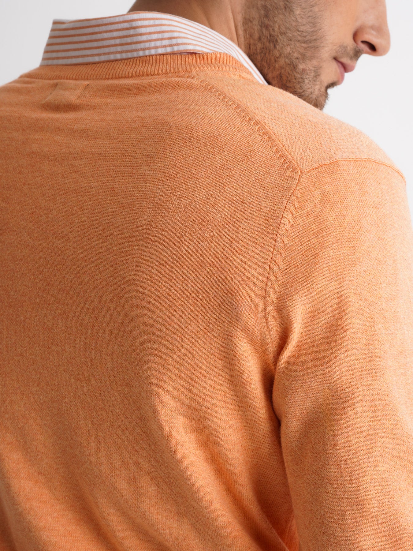 Mr. Blue Slim Orange Cashmere Pullover