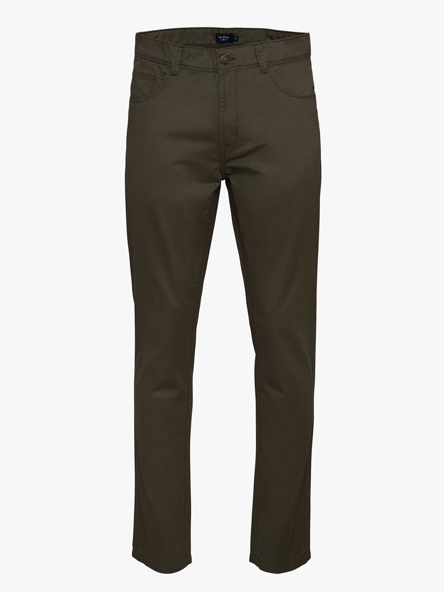 Chinos verdes de sarga de corte slim de Mr. Blue