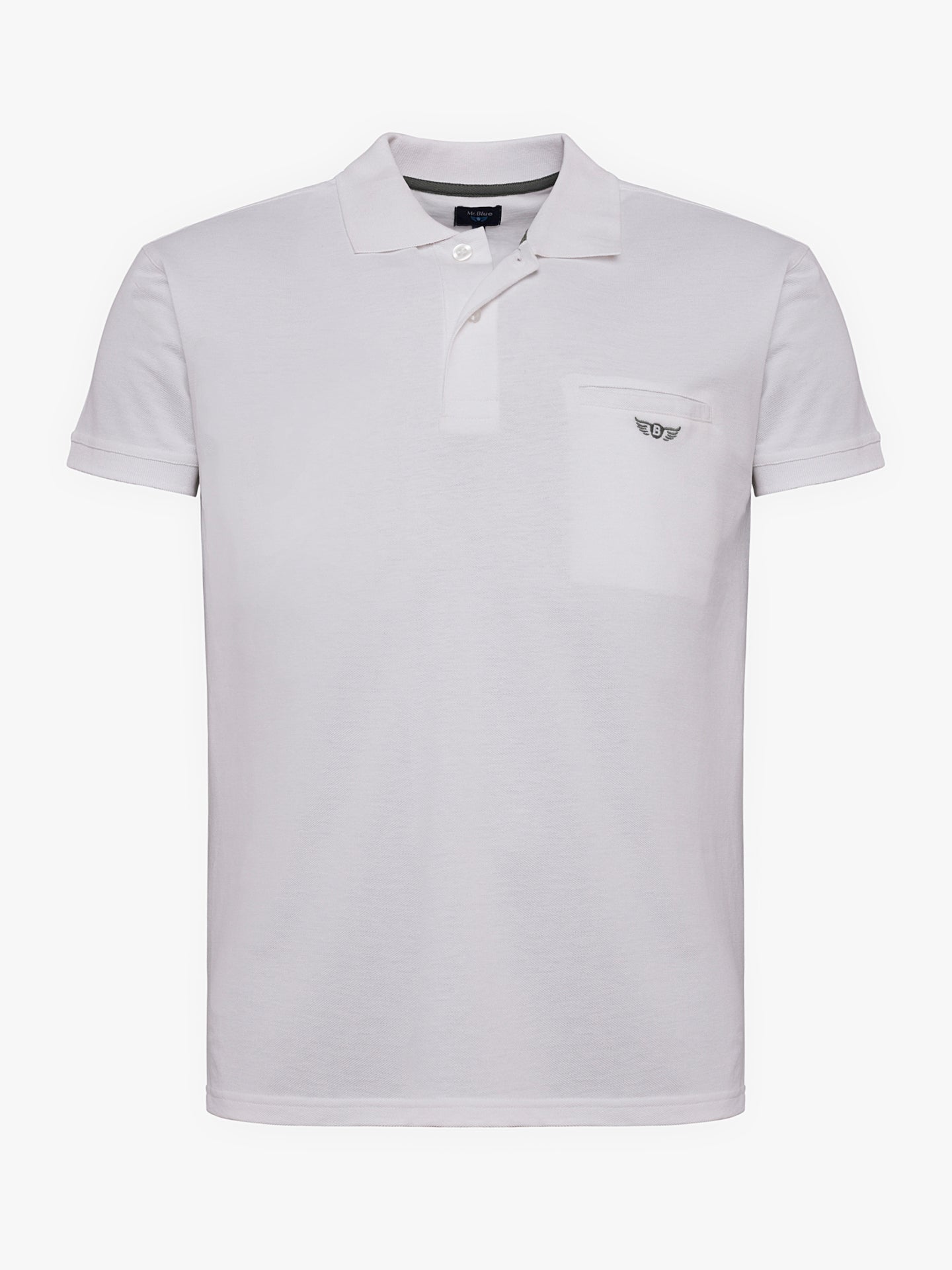 Polo de piquet blanco de corte estándar de Mr. Blue