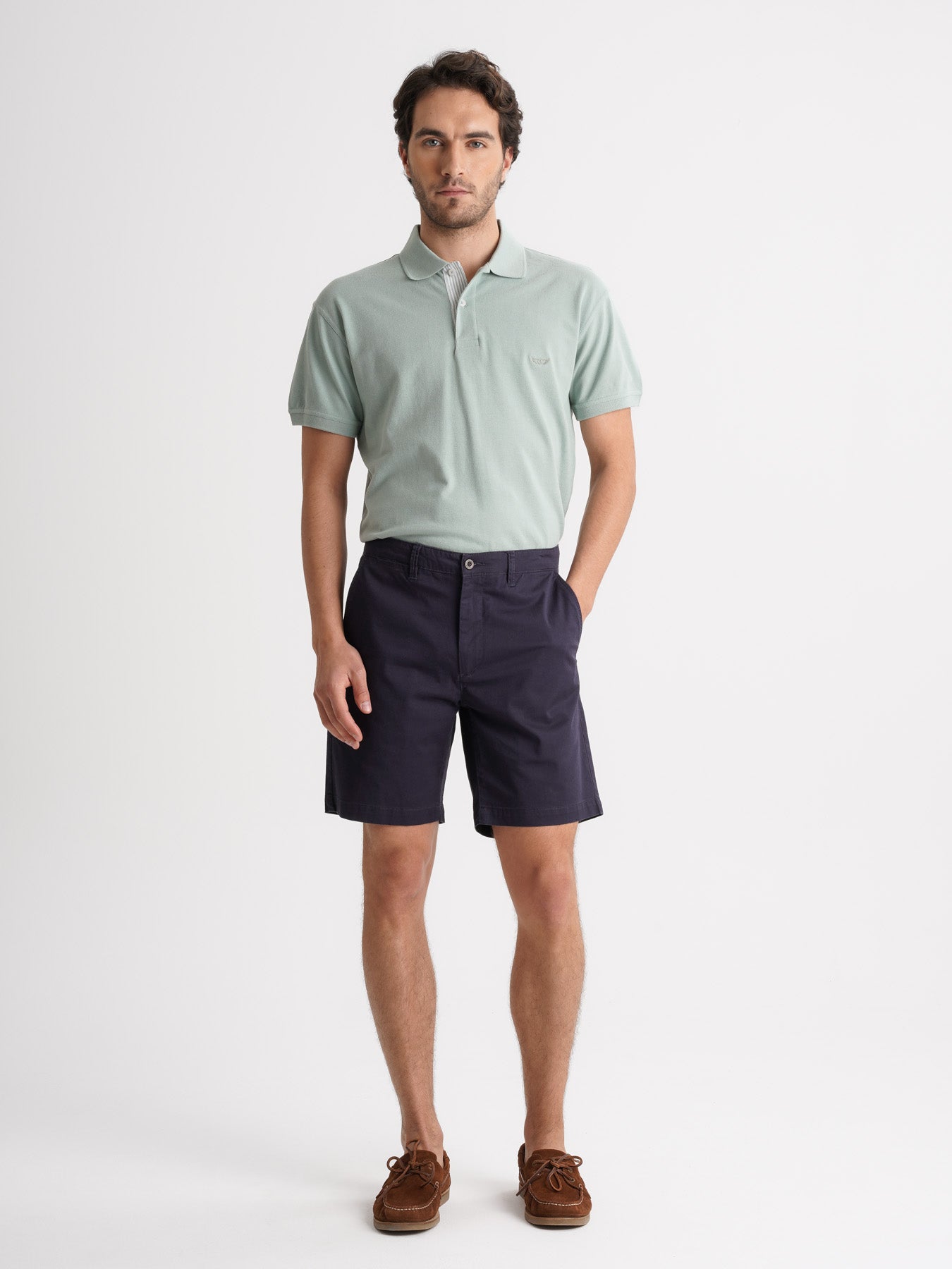 Pantalones cortos azules de corte slim de Mr. Blue