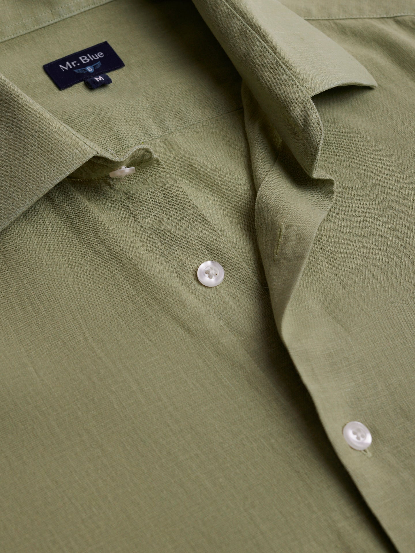 Mr. Blue Green Linen Slim Fit Shirt