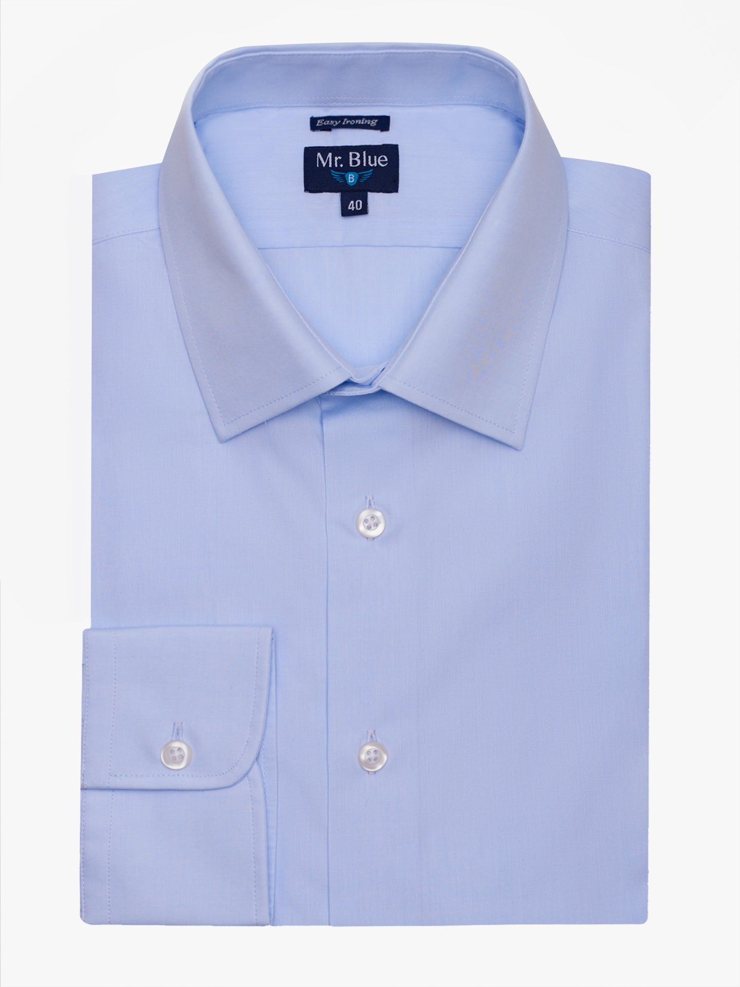 Classic Fit Blue Poplin Shirt Mr. Blue