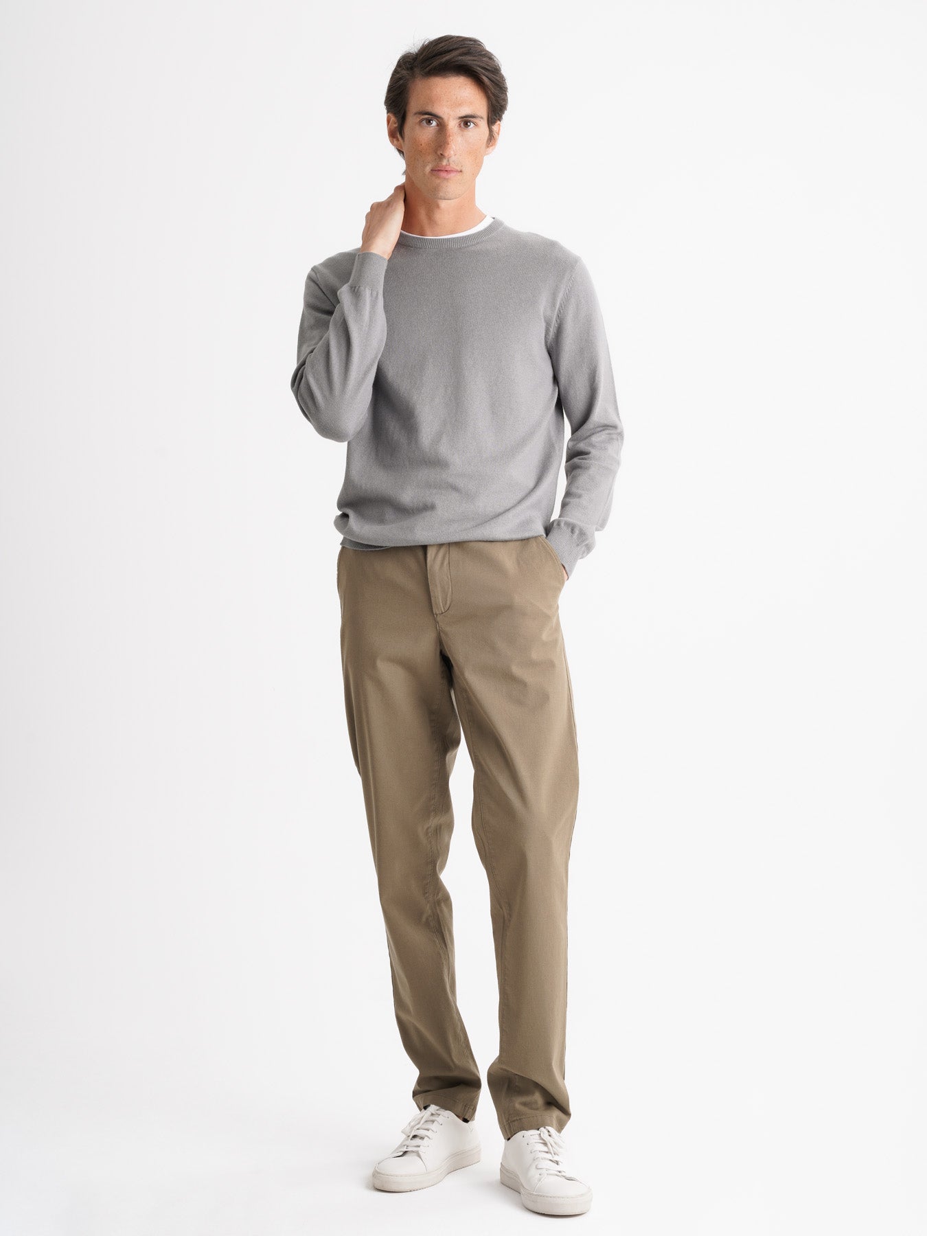 Jersey de cachemira gris fino Mr. Blue