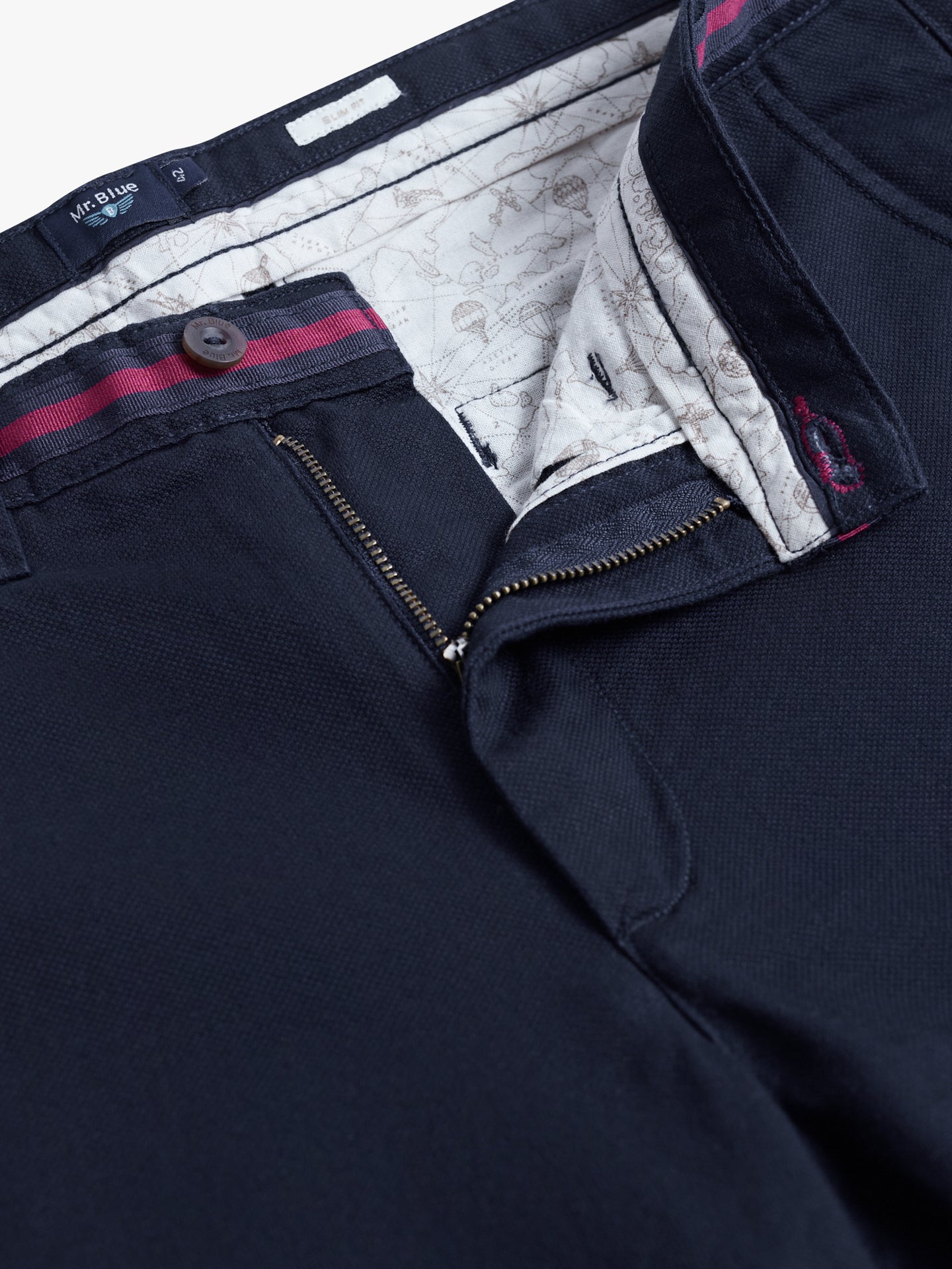 Pantalón chino azul de corte slim de Mr. Blue