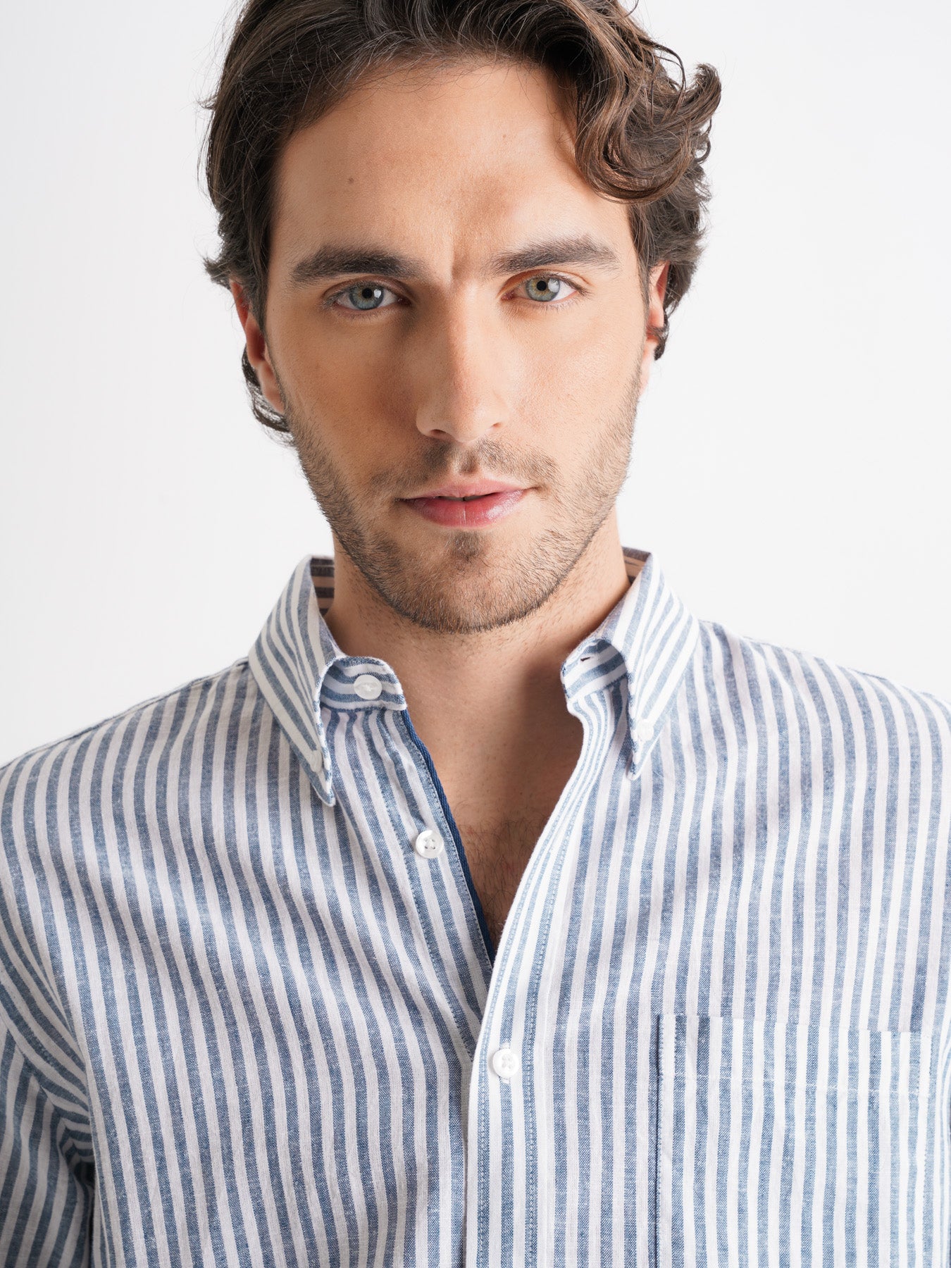 Regular Fit Blue Linen Shirt Mr. Blue
