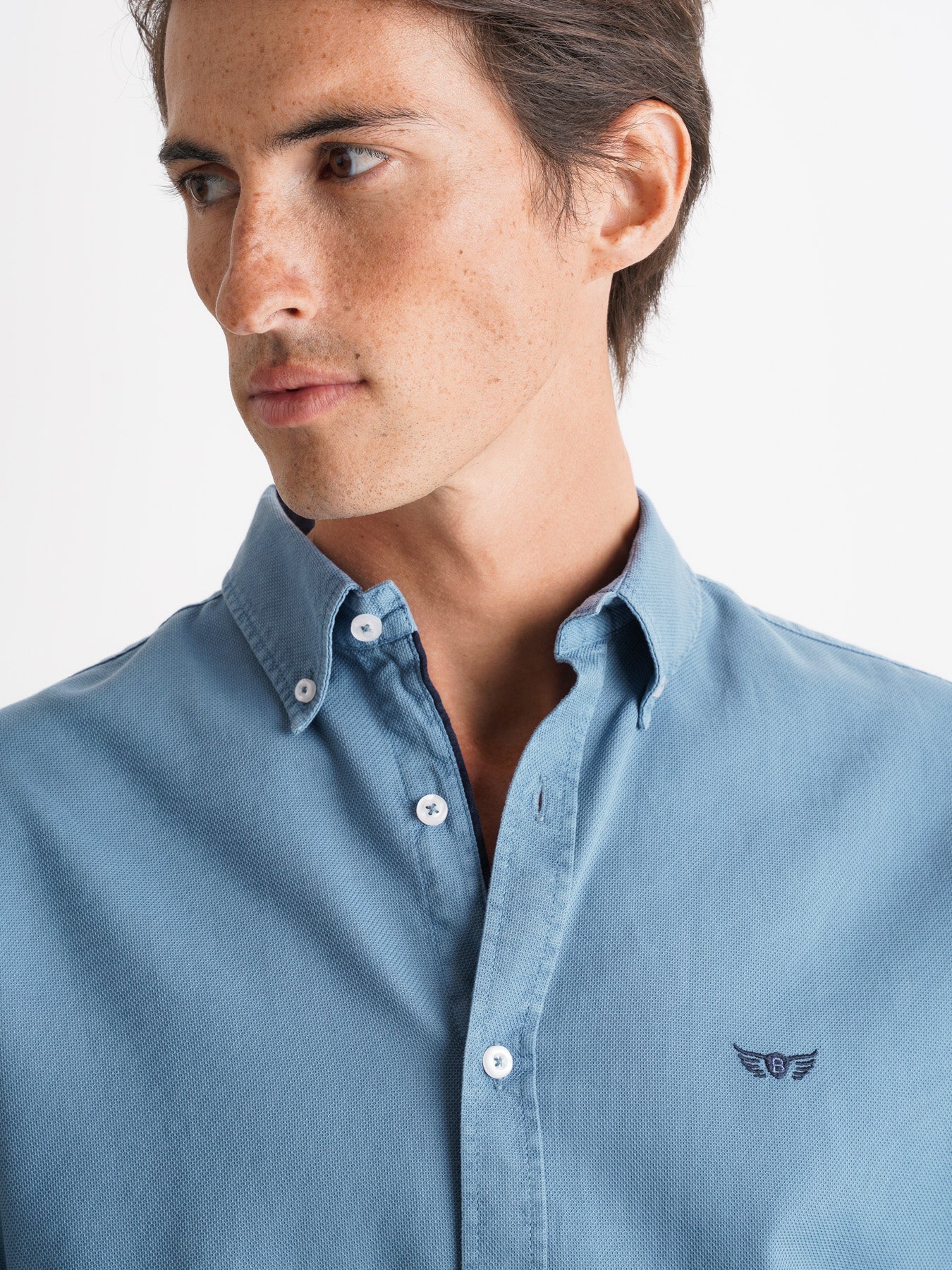 Regular Fit Dobby Blue Mr. Blue Shirt
