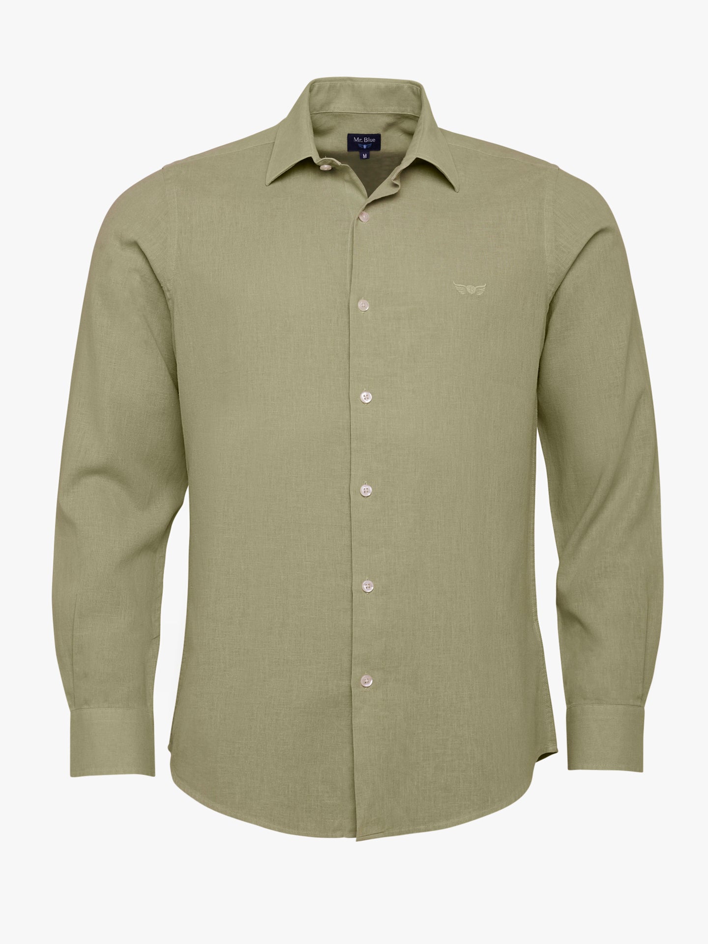 Mr. Blue Green Linen Slim Fit Shirt