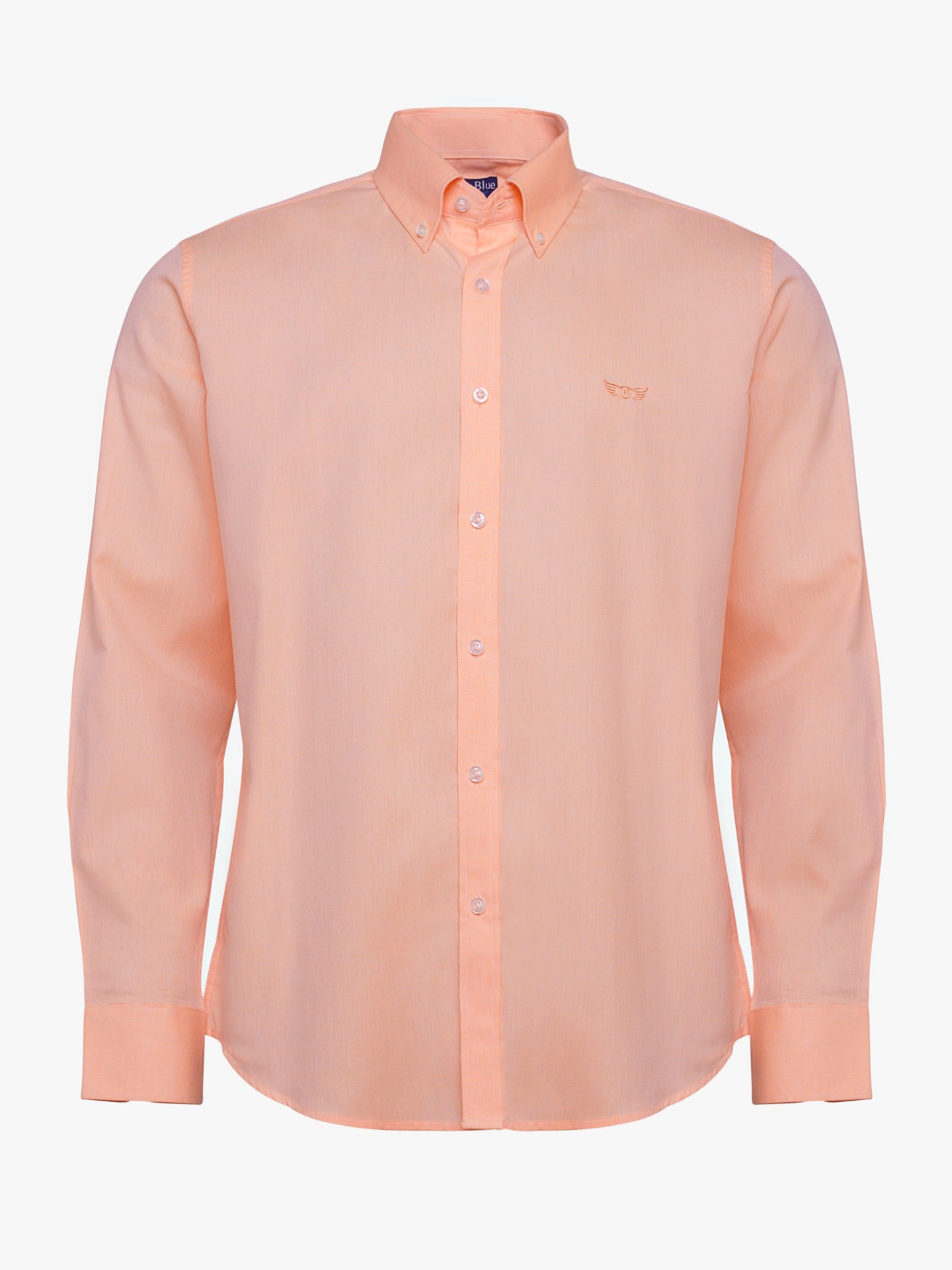 Camisa de corte estándar con diseño de espiga en naranja de Mr. Blue
