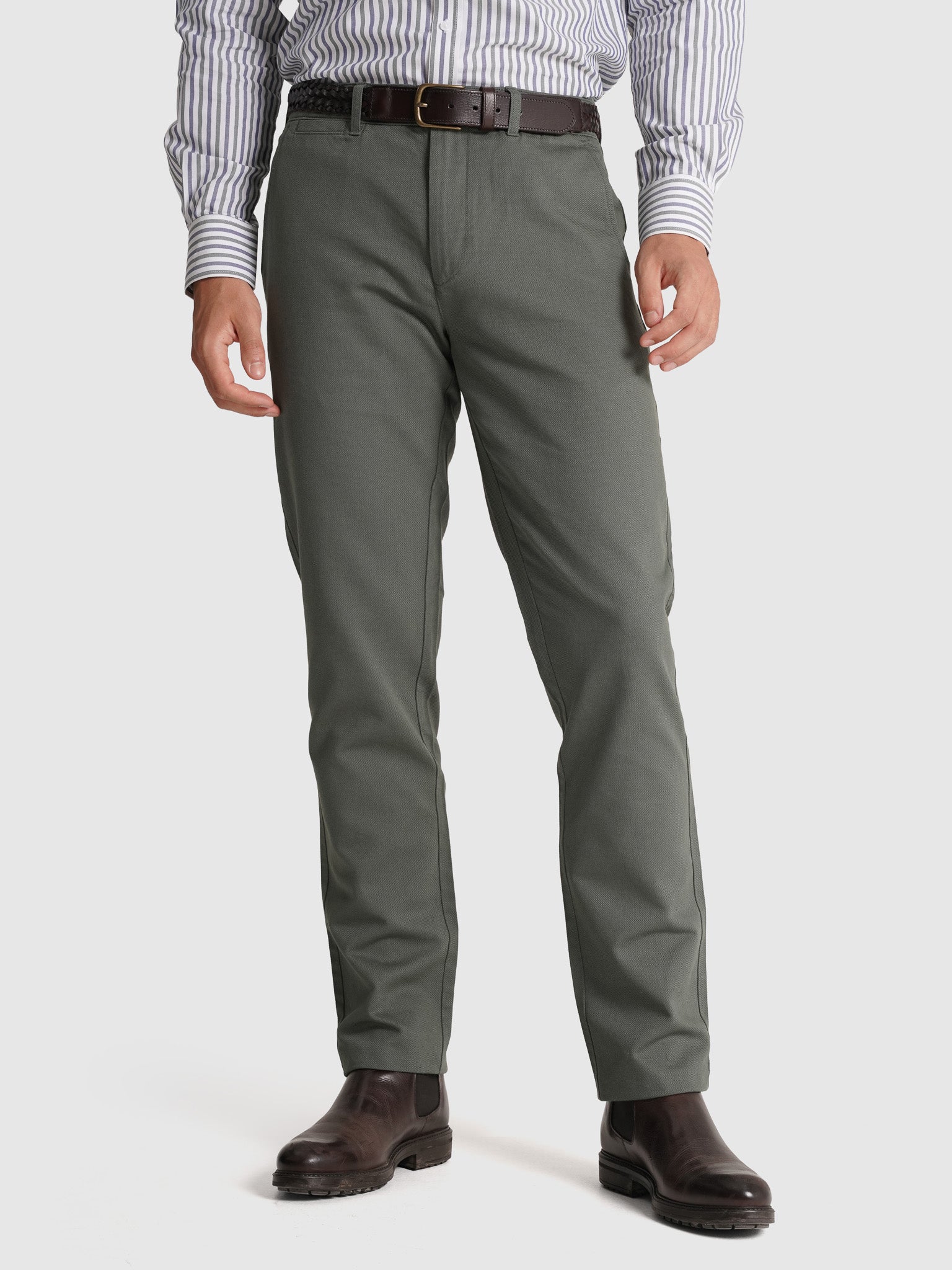 PANTALÓN ALGODÓN VERDE REGULAR FIT MR. AZUL