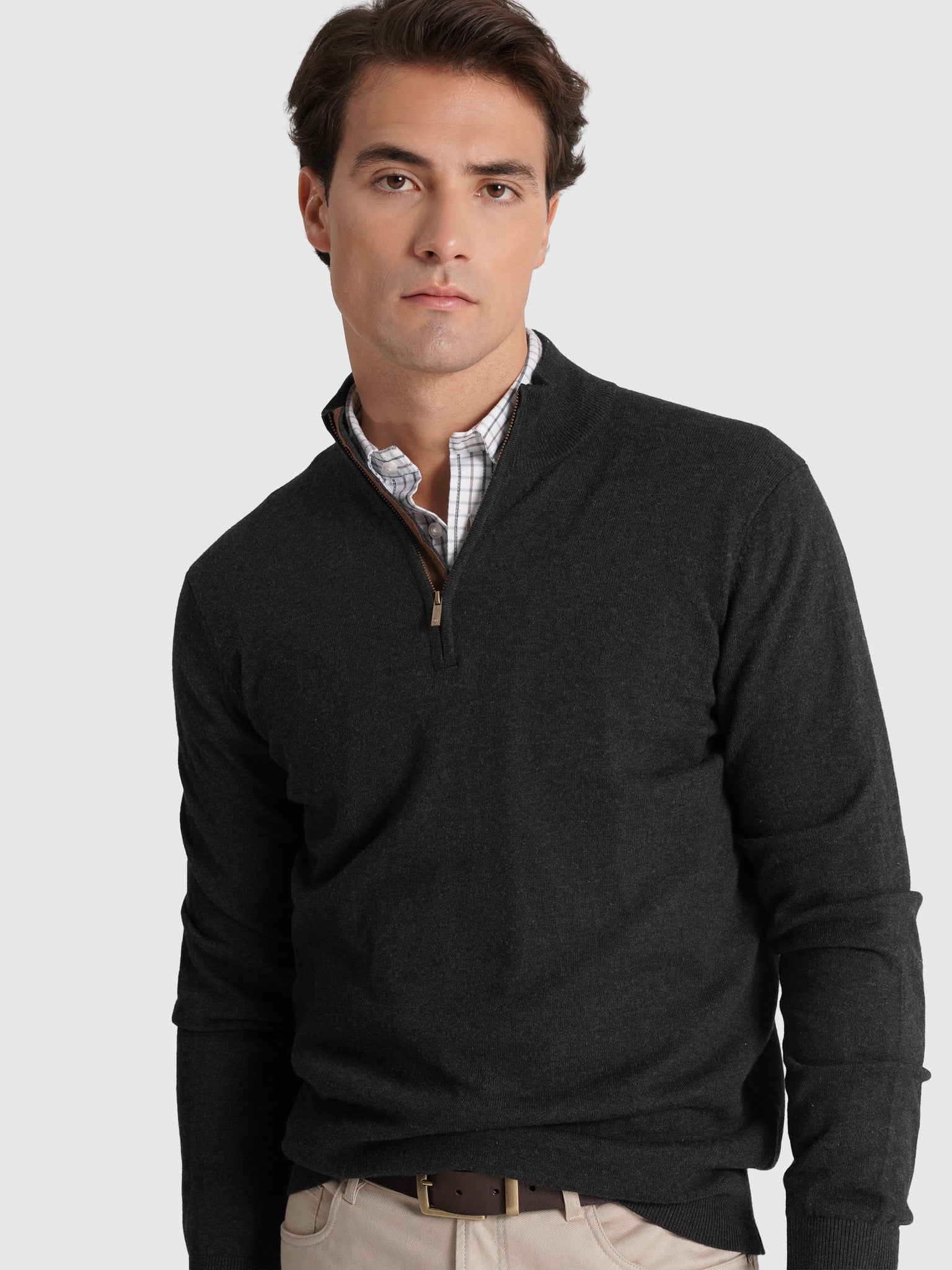 JERSEY DE LANA GRIS MANGA LARGA REGULAR FIT MR. AZUL