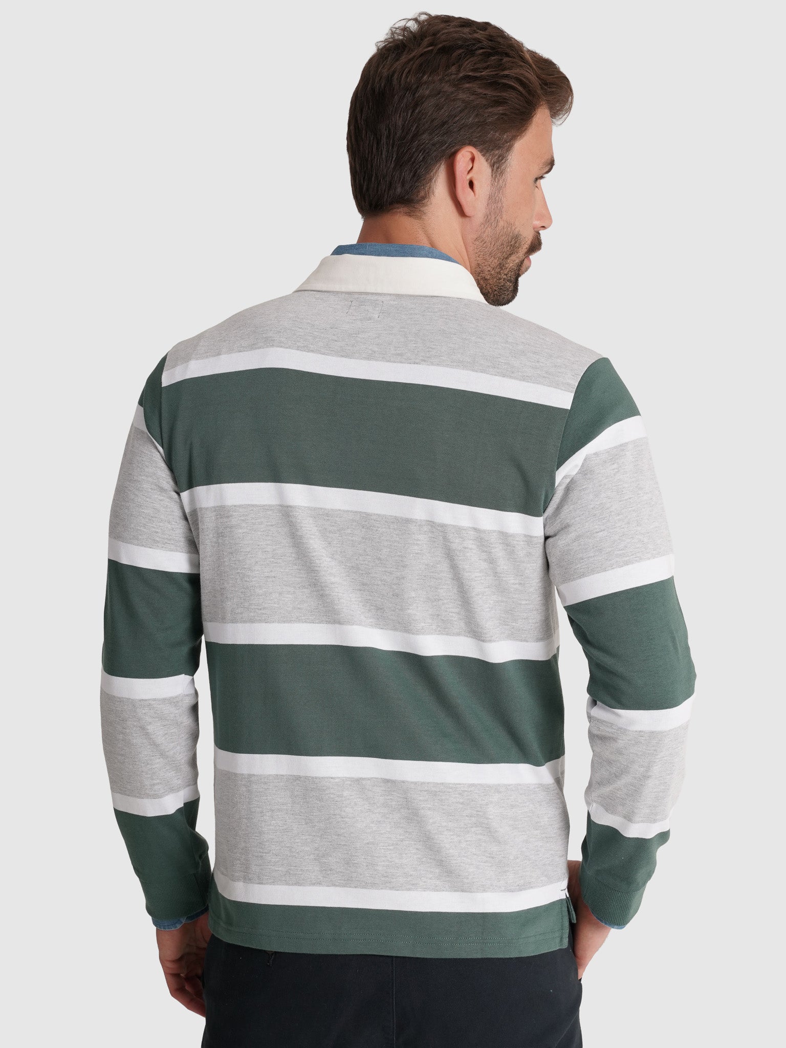 RUGBY ALGODÓN VERDE MANGA LARGA REGULAR FIT MR. AZUL