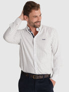 CAMISA ALGODÓN BLANCA MANGA LARGA REGULAR FIT MR. AZUL