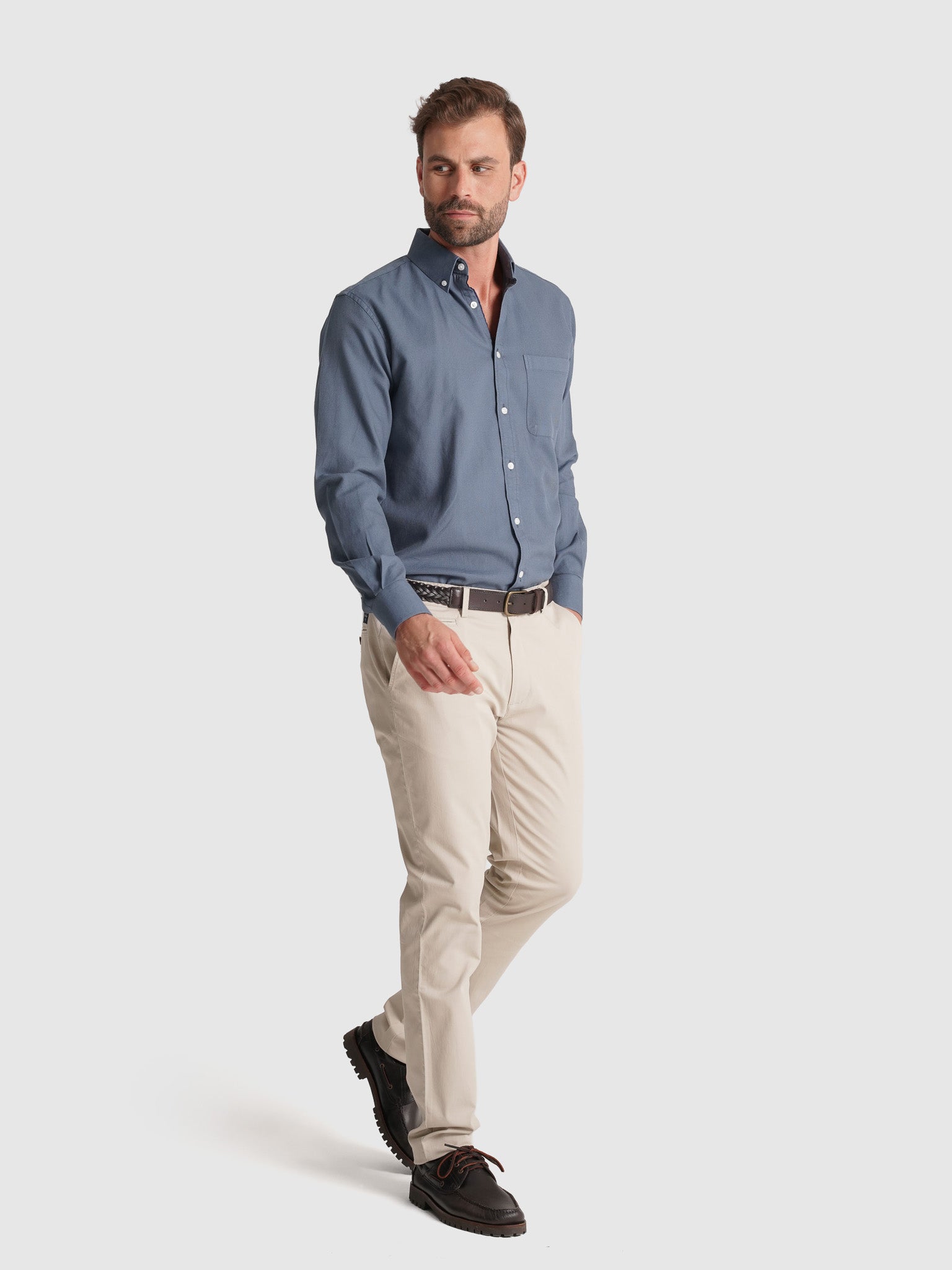 BLUE COTTON SHIRT LONG SLEEVE REGULAR FIT MR. BLUE