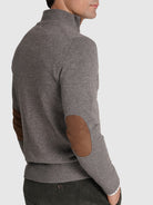 JERSEY DE LANA GRIS CON CODERAS MR REGULAR FIT. AZUL