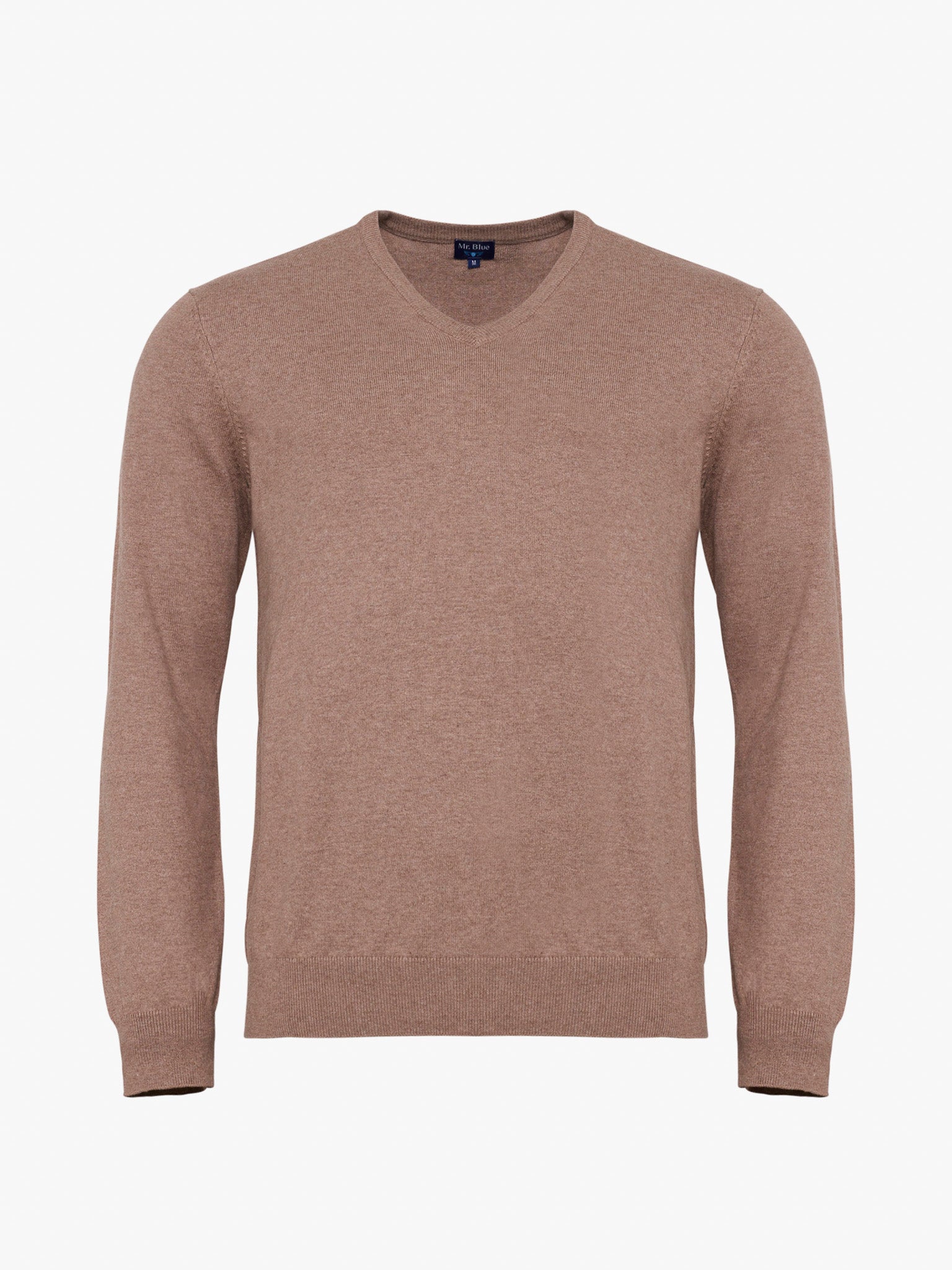 JERSEY DE CASHMERE BEIGE MANGA LARGA REGULAR FIT MR. AZUL