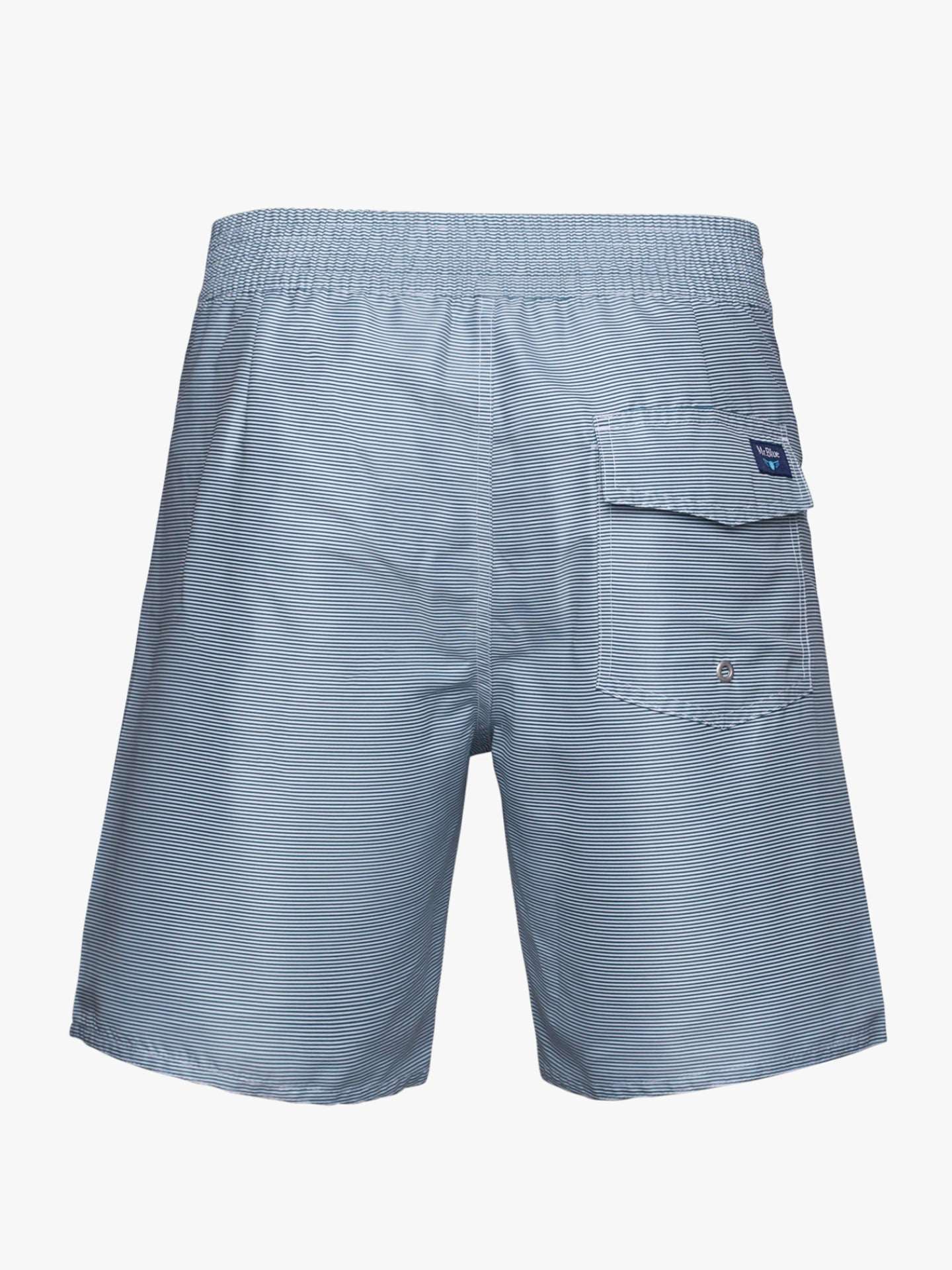 Calção de banho surfista com riscas finas verde e branco