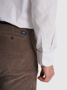 CAMISA DE ALGODÓN MANGA LARGA GRIS CLASSIC FIT MR. AZUL